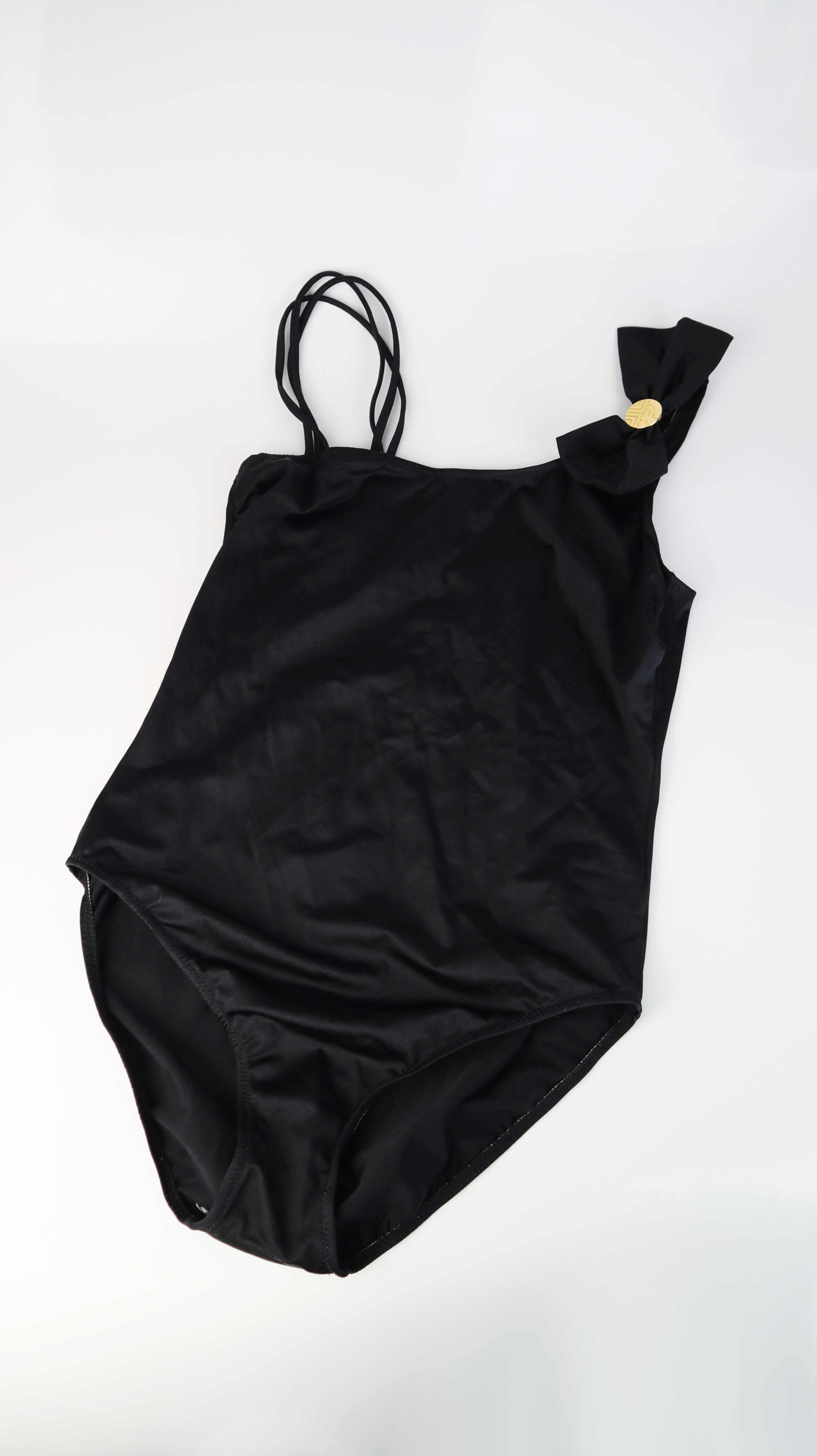 Louis Feraud Badeanzug schwarz 42 L basic Einteiler true Vintage Gold