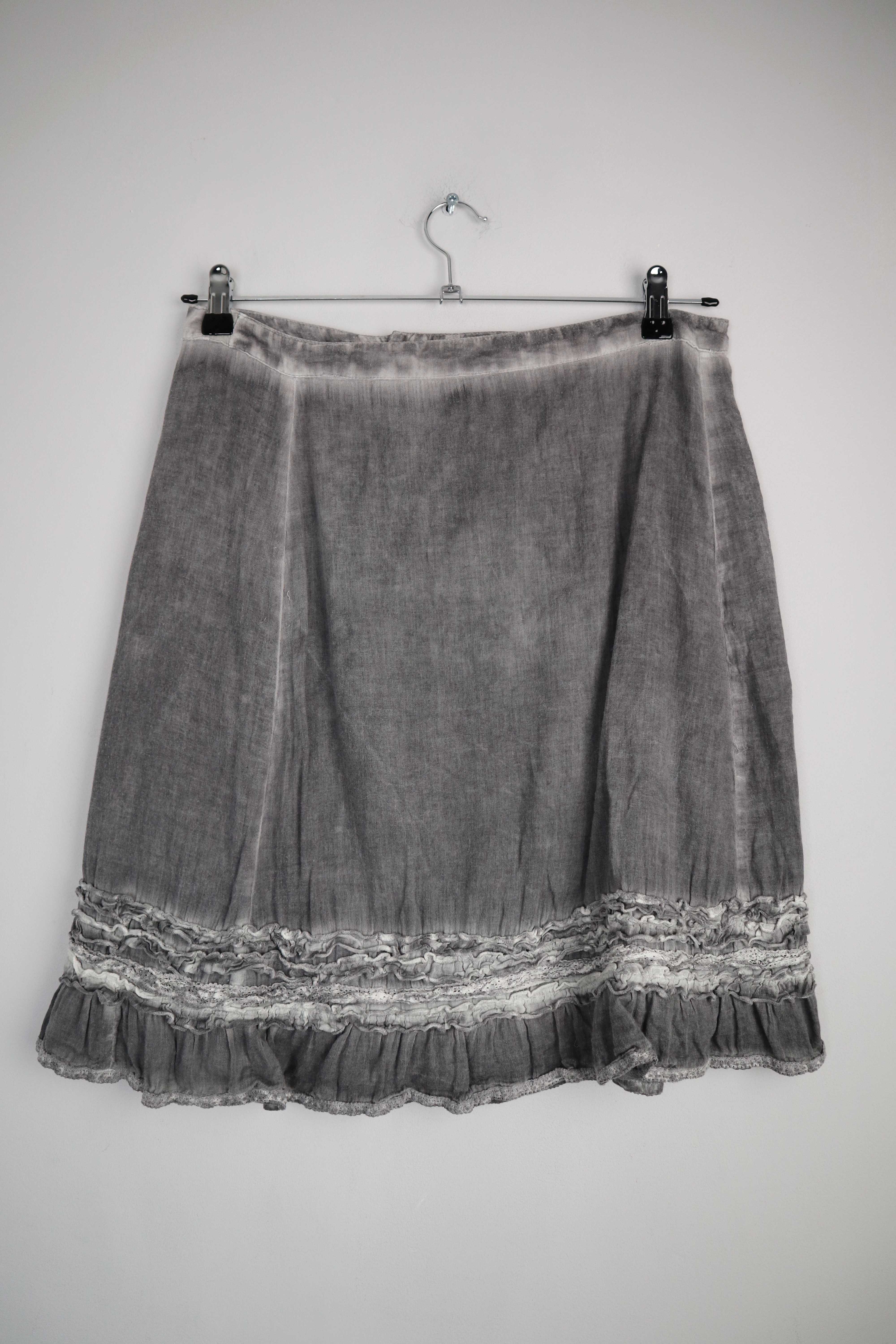 Noa Noa Rock Beige Grau 38 M Midi Sommerrock Baumwolle Midirock