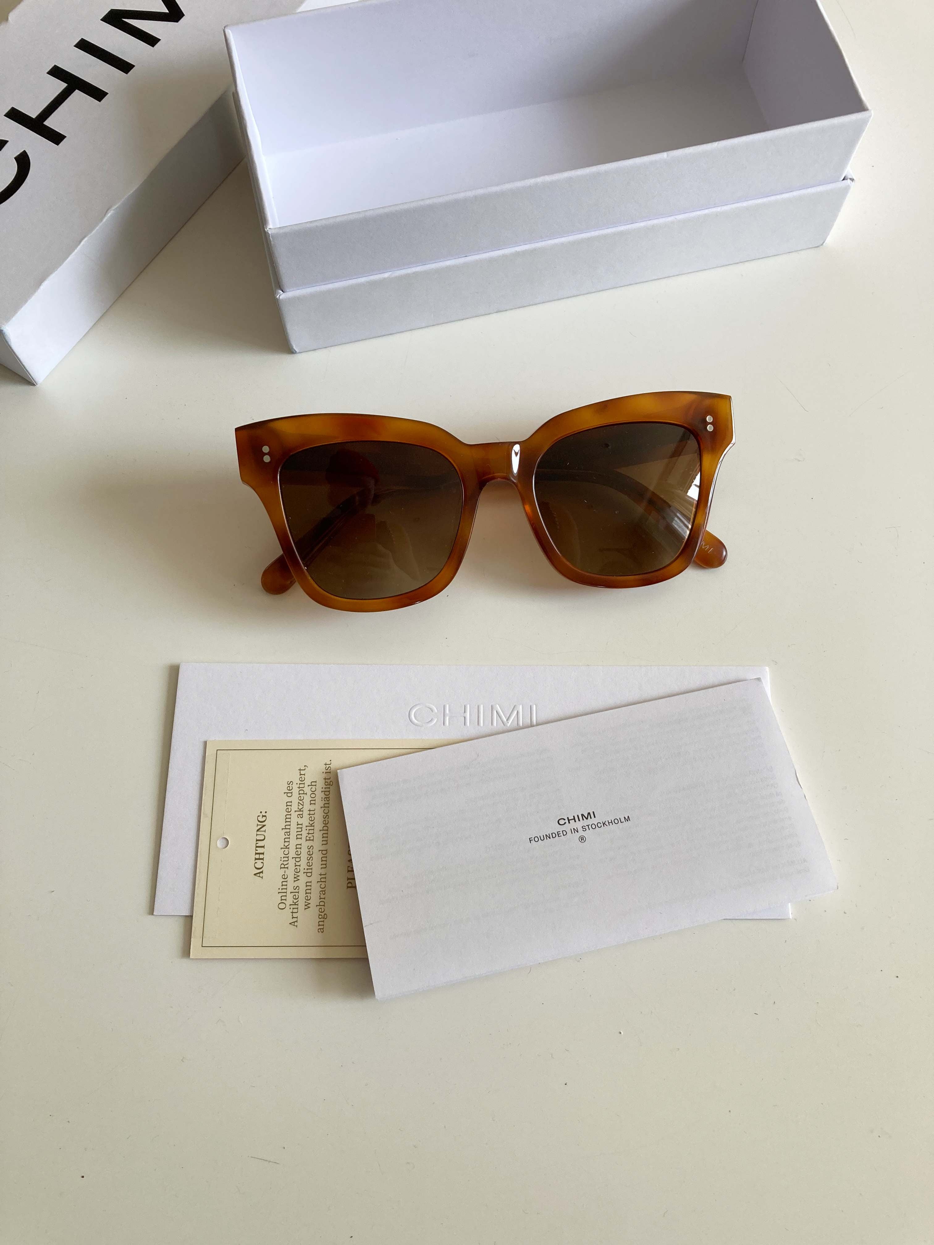 Chimi Sonnenbrille Brille neu braun Havana Cat eye