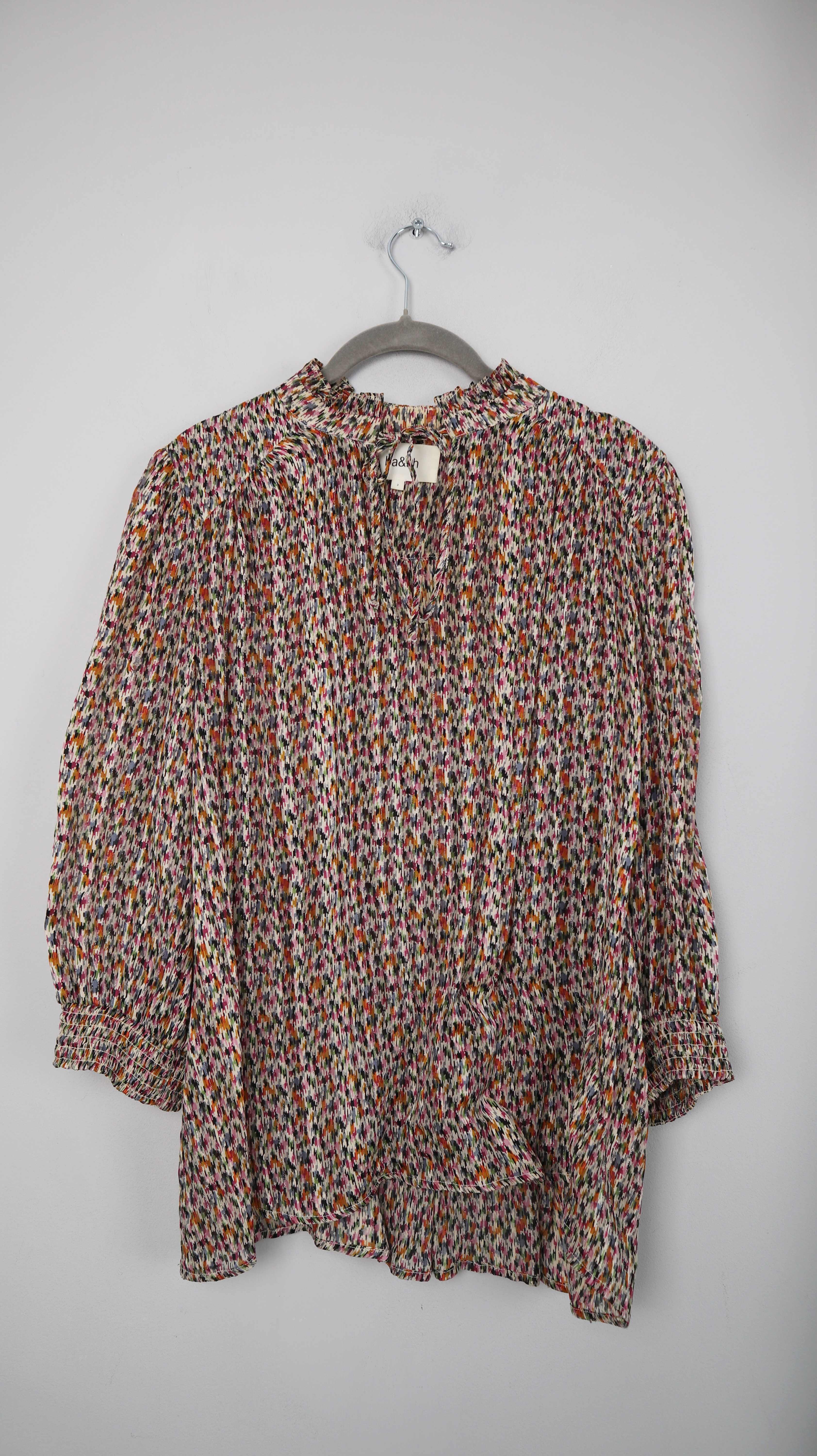 Ba&Sh Bluse Hemd Shirt bunt 40 L 3/4 Ärmel 3 gemustert