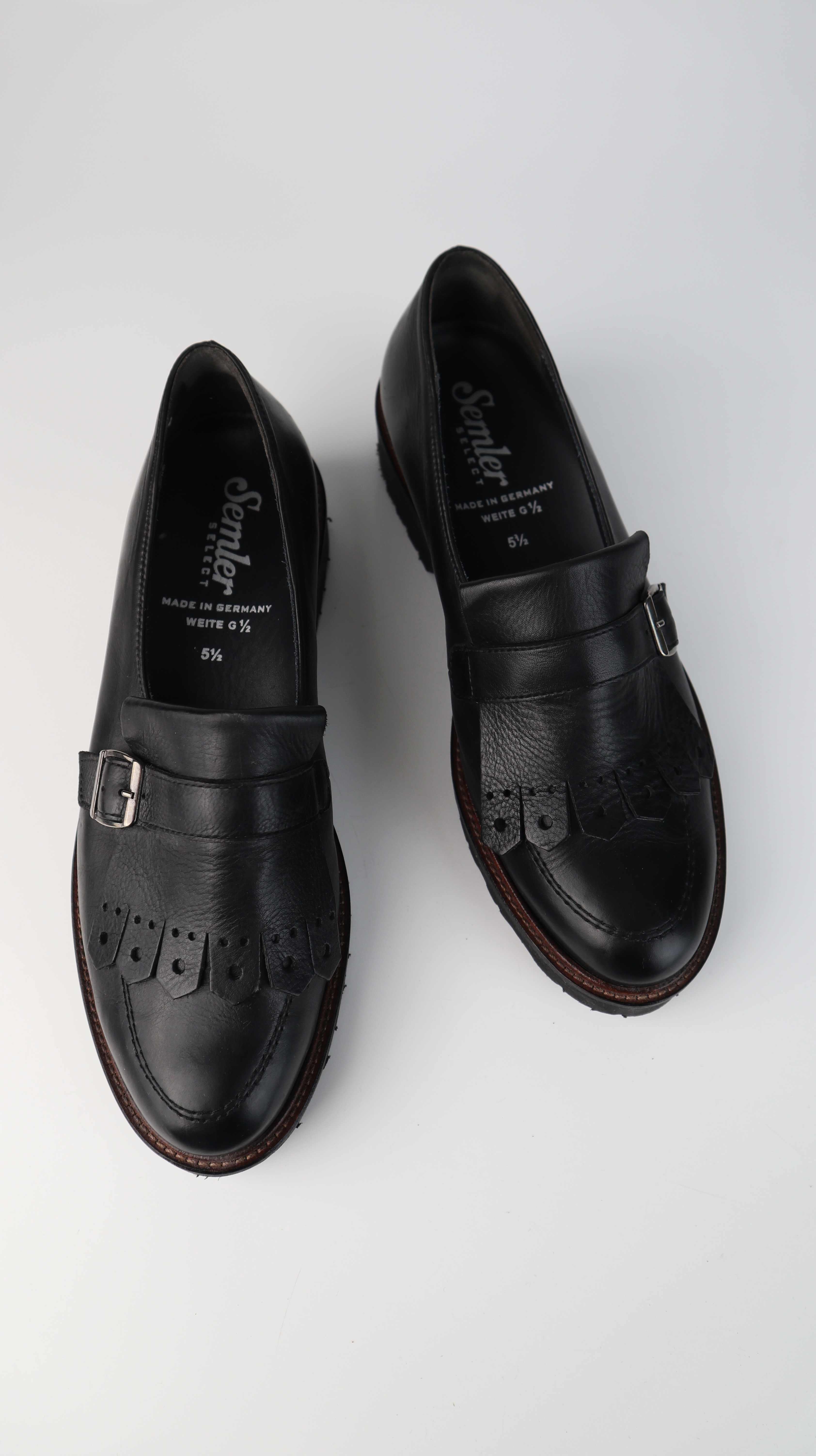 Semler Select Halbschuhe Lederschuhe 5,5 39 schwarz Budapester Loafer