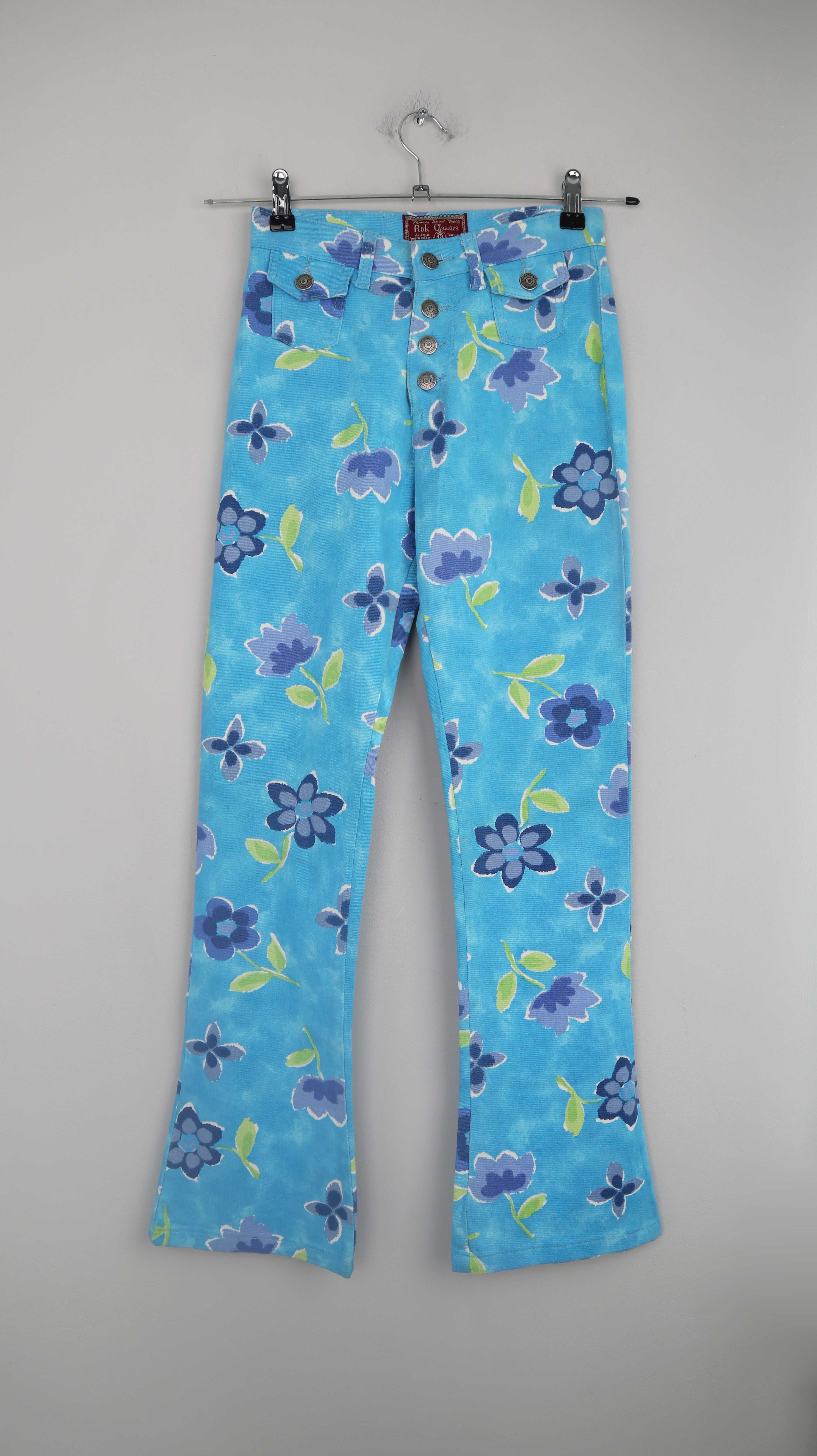 Rok Classics Hose true Vintage Schlaghose XS 34 mid waist Blumenmuster