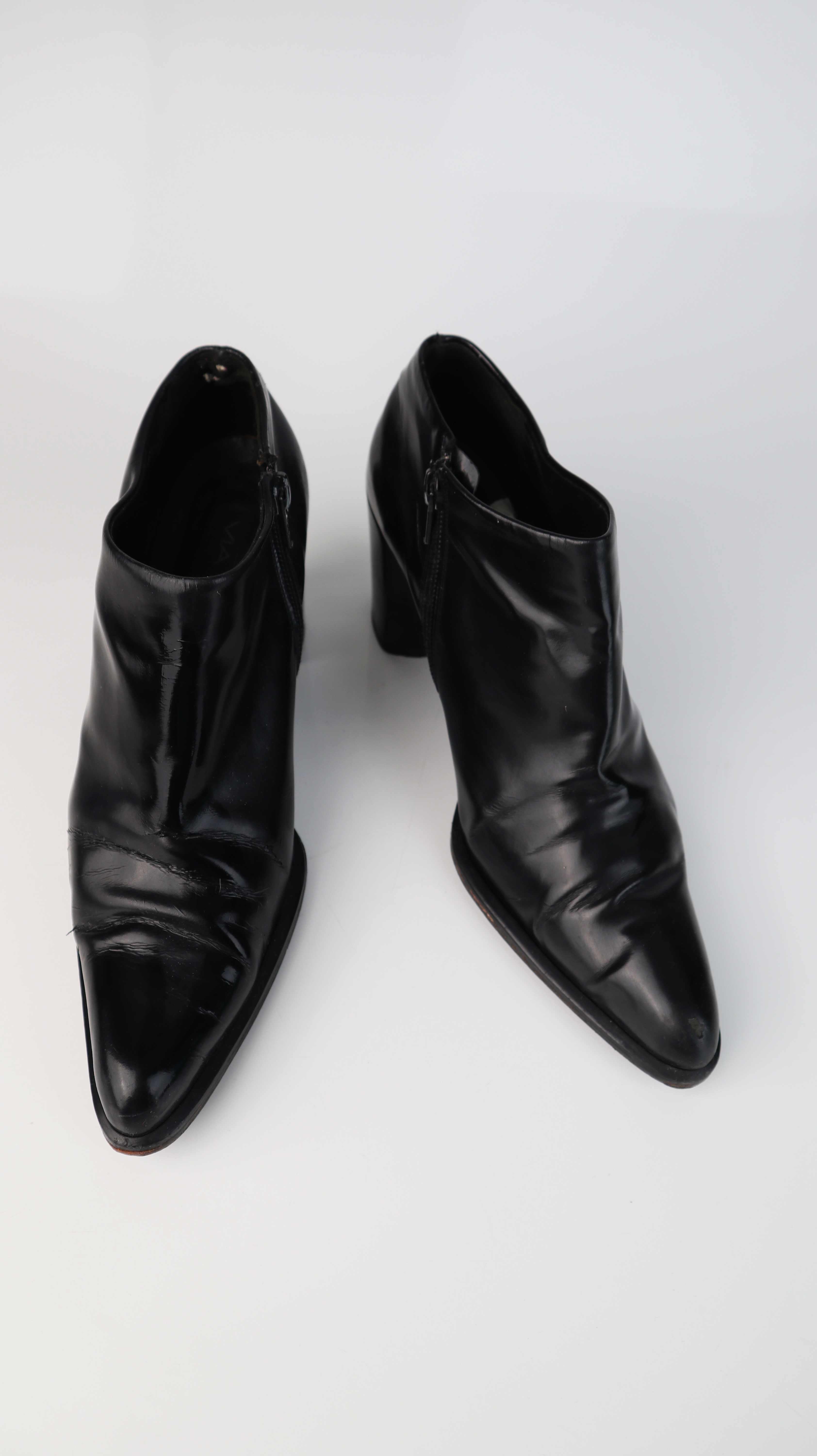 Via Spiga Stiefeletten schwarz 39 Lackleder spitz Stiefel