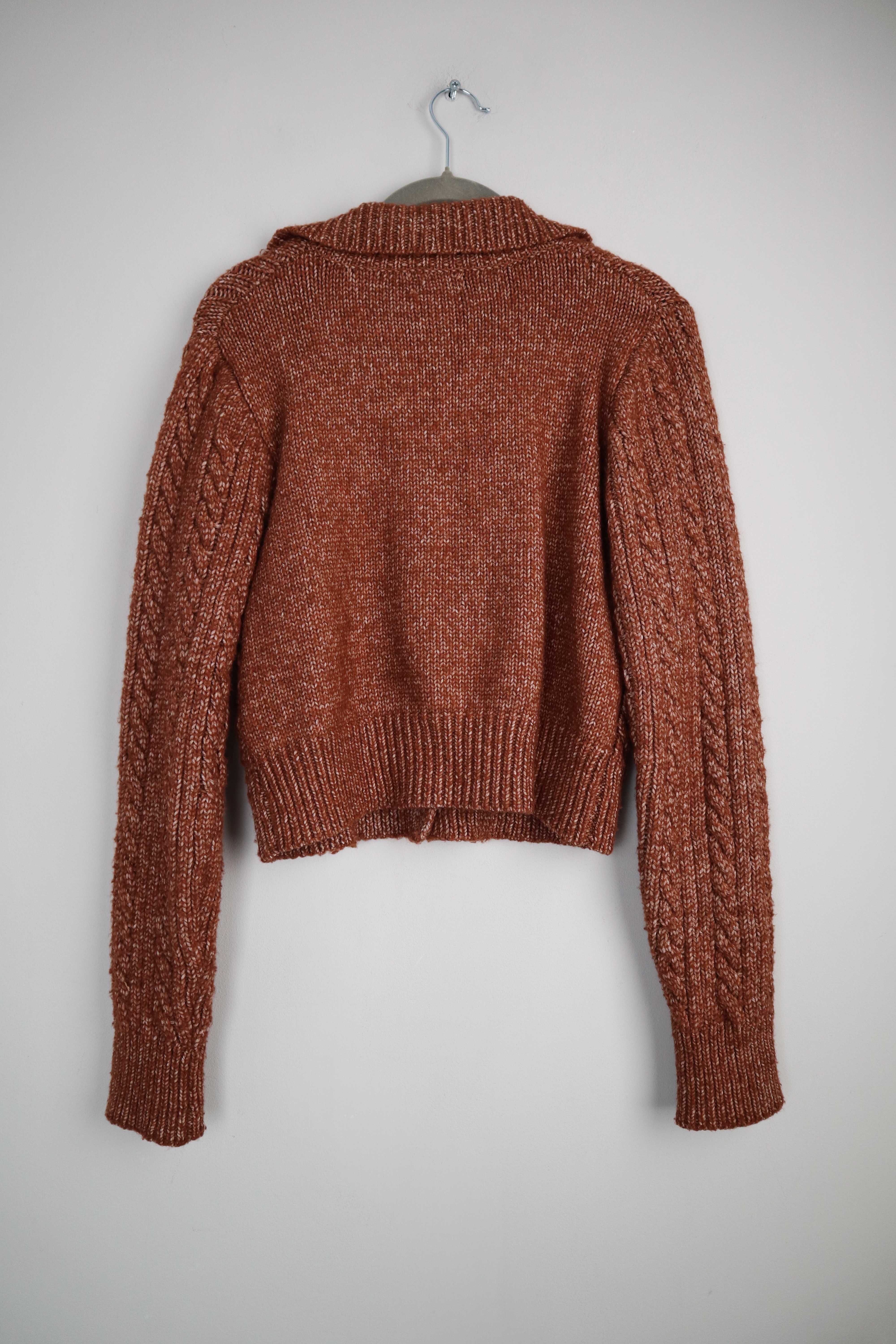 if it were me Strickjacke braun 36 S knit wear gestrickt Zopfmuster