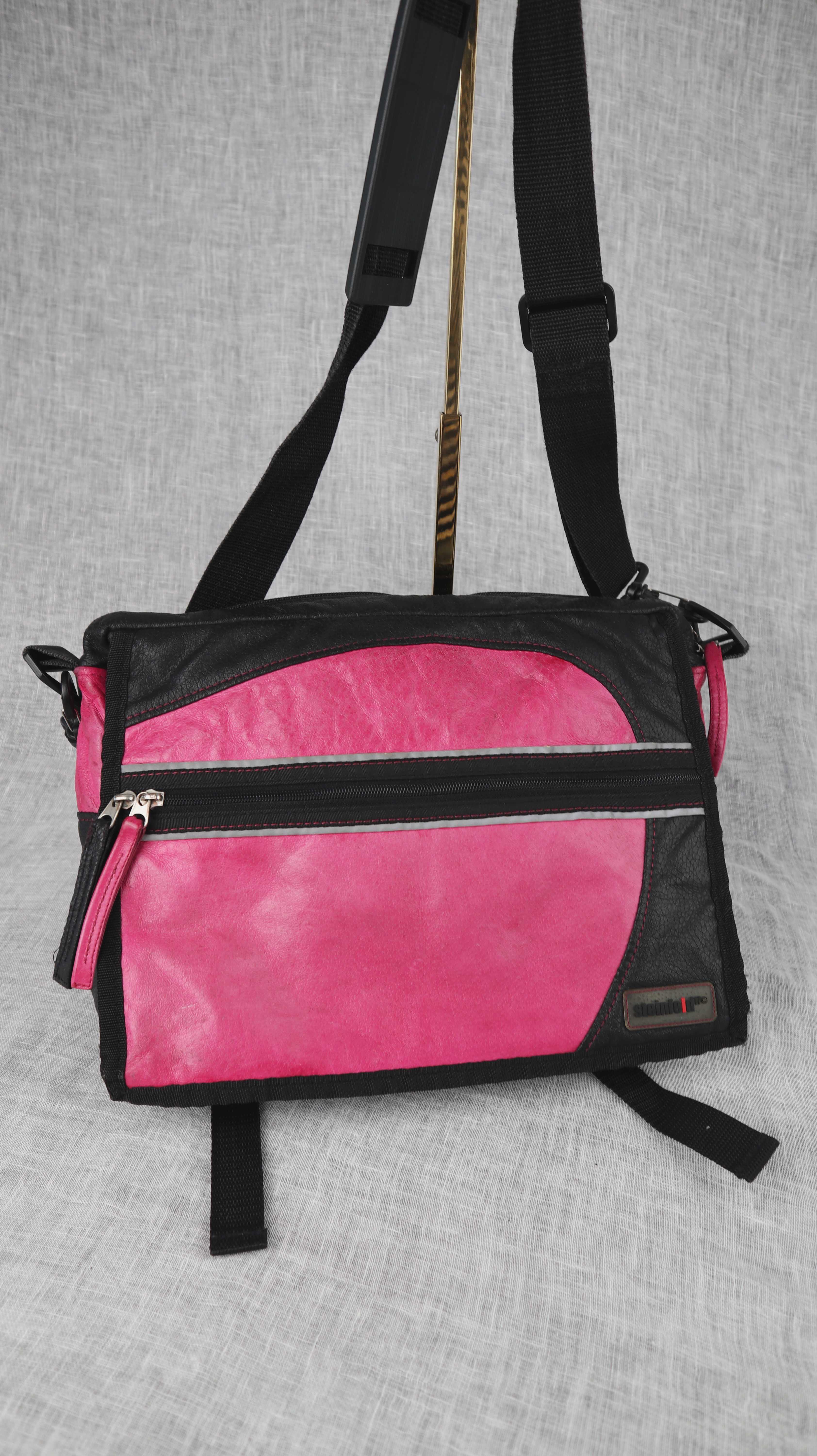 Steinfeld17 Tasche Umhängetasche Pink Schwarz Crossbag Messenger Bag