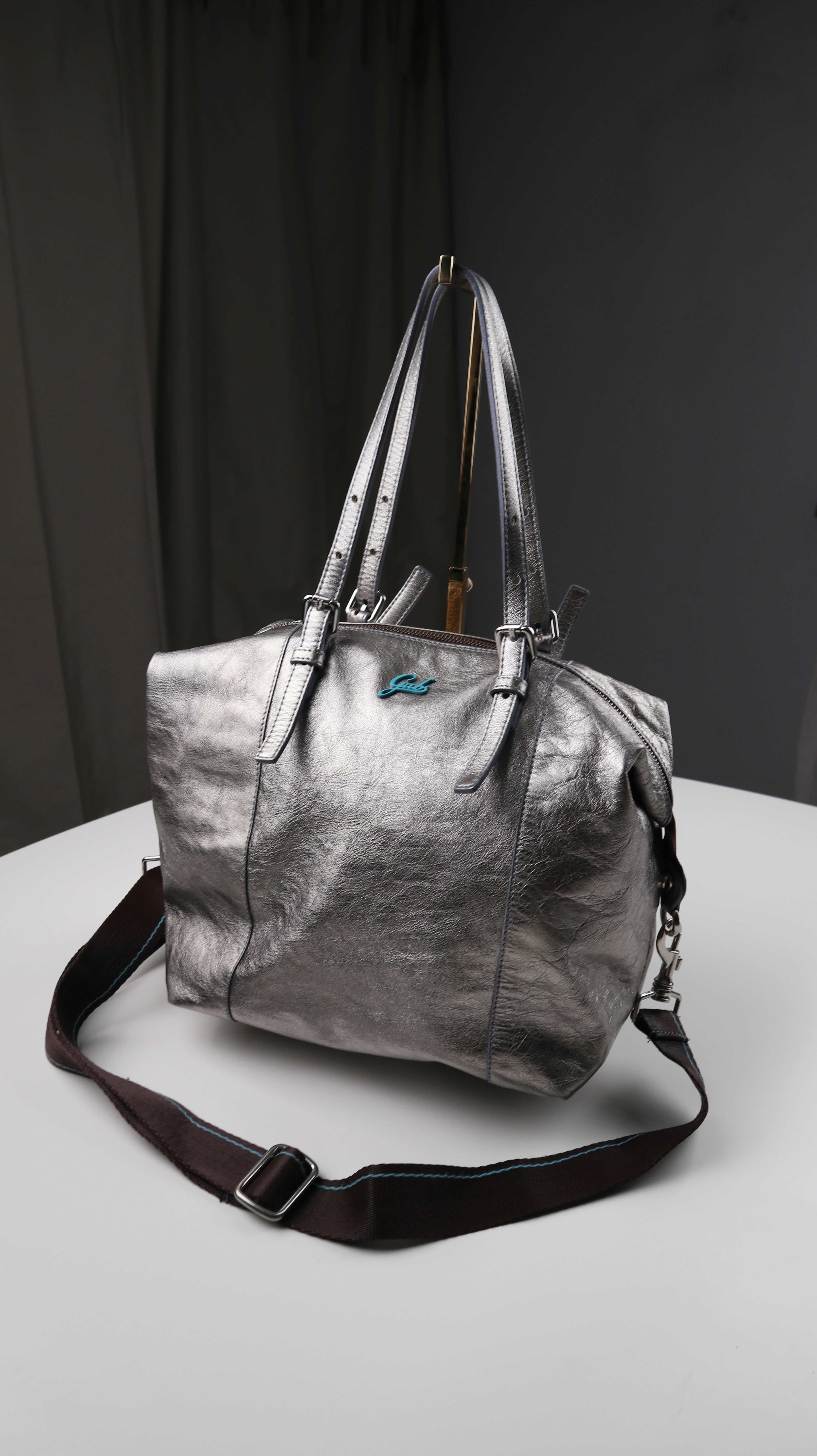 Gabs Tasche Umhängetasche silber Metallic Crossbag G3 Plus Schultertasche