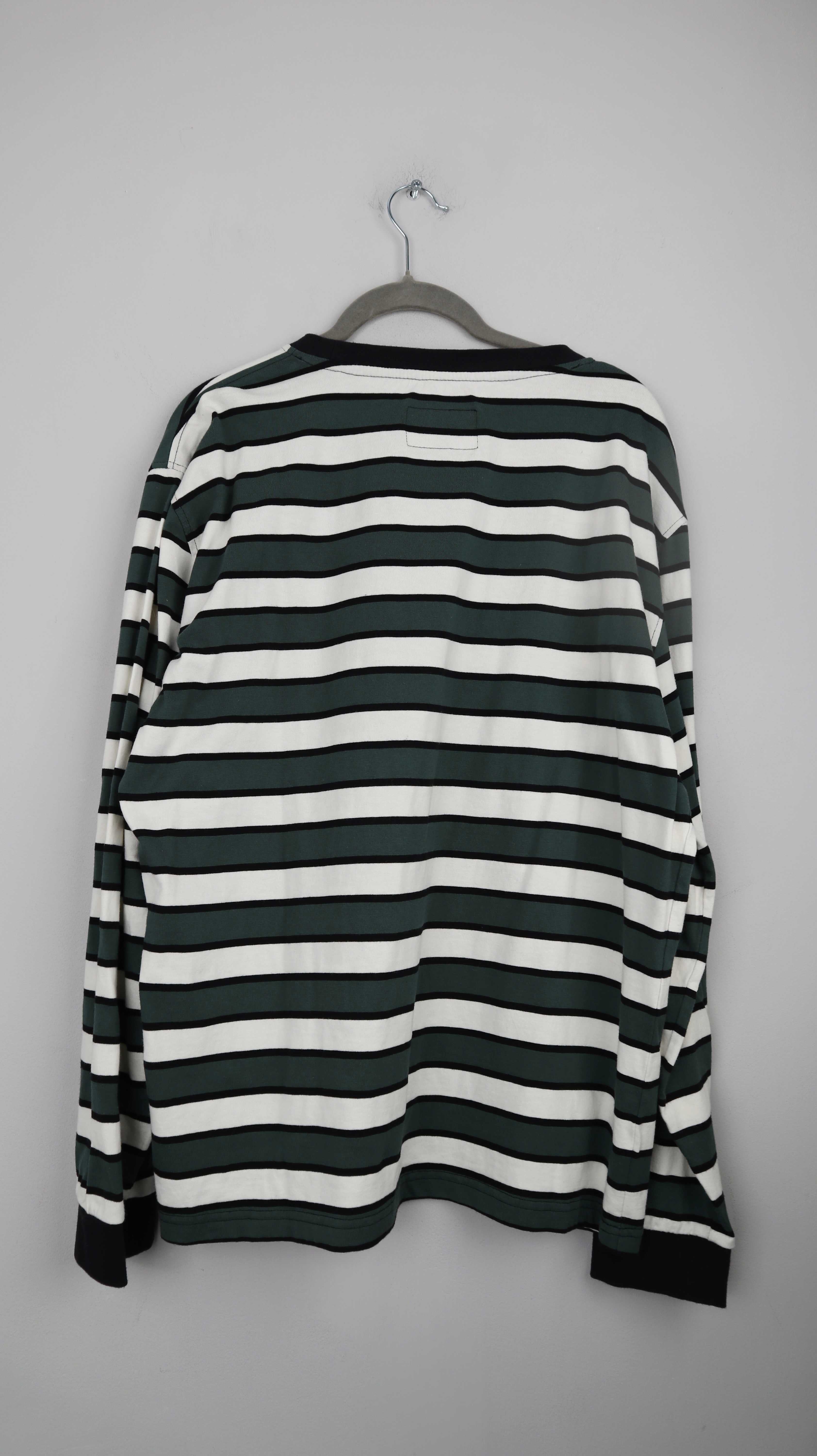 Welcome Longsleeve Shirt Oberteil Pullover L Grün schwarz gestreift