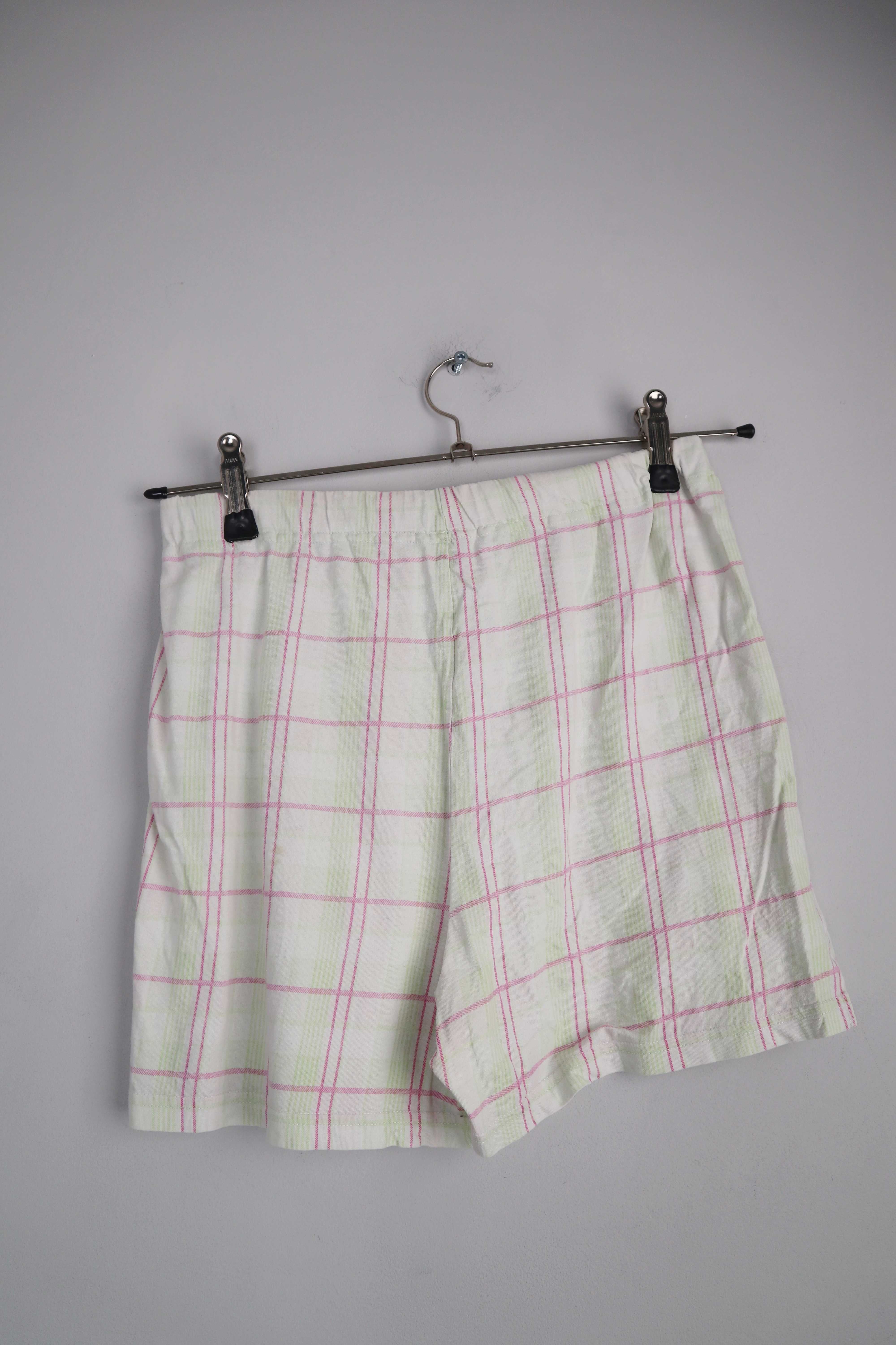 Shorts kurze Hose kariert rosa grün Baumwolle Schlafshorts 36 S 38 M