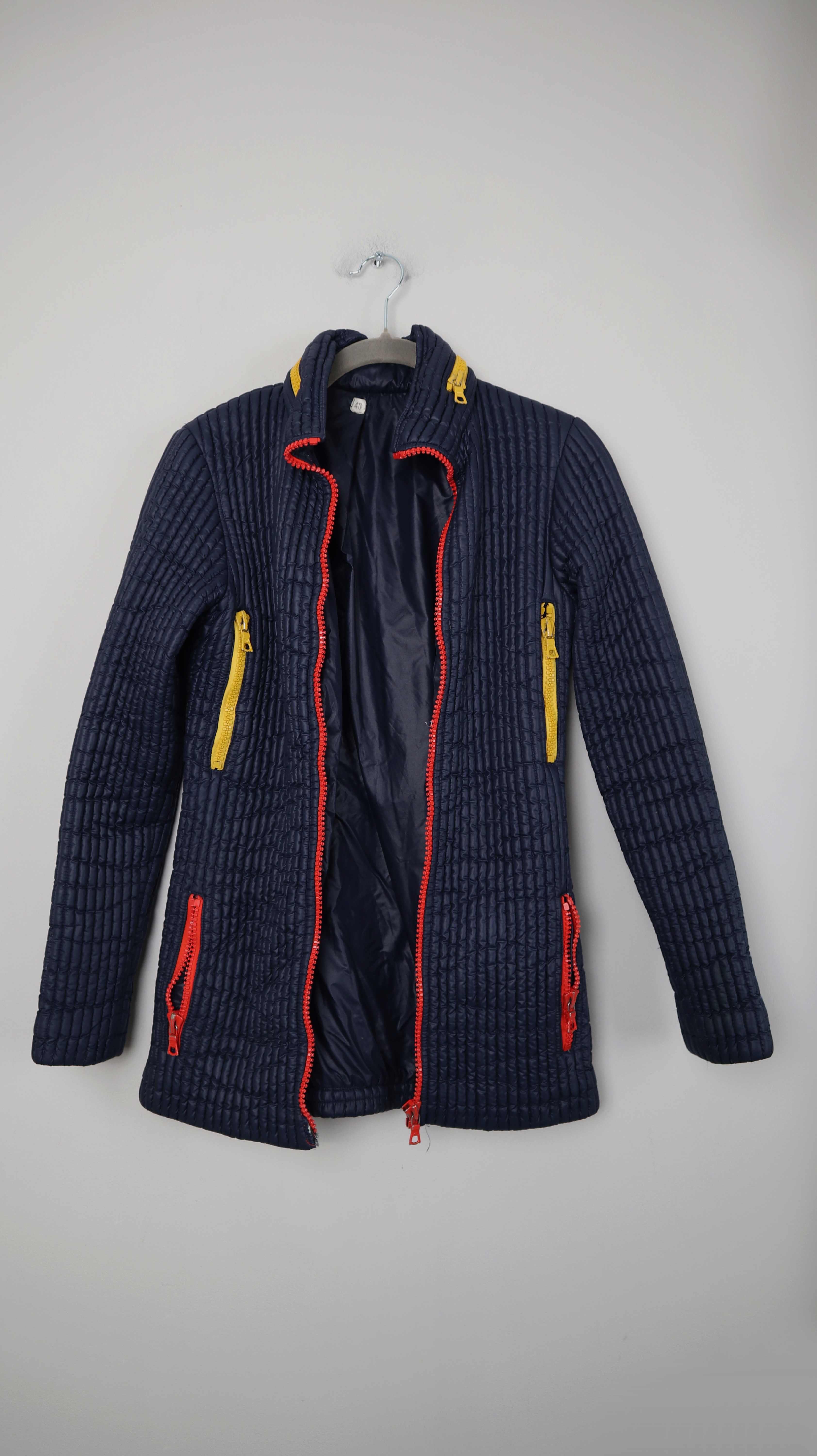 Vdev Jacke Blau 36 S made in france Steppjacke Design