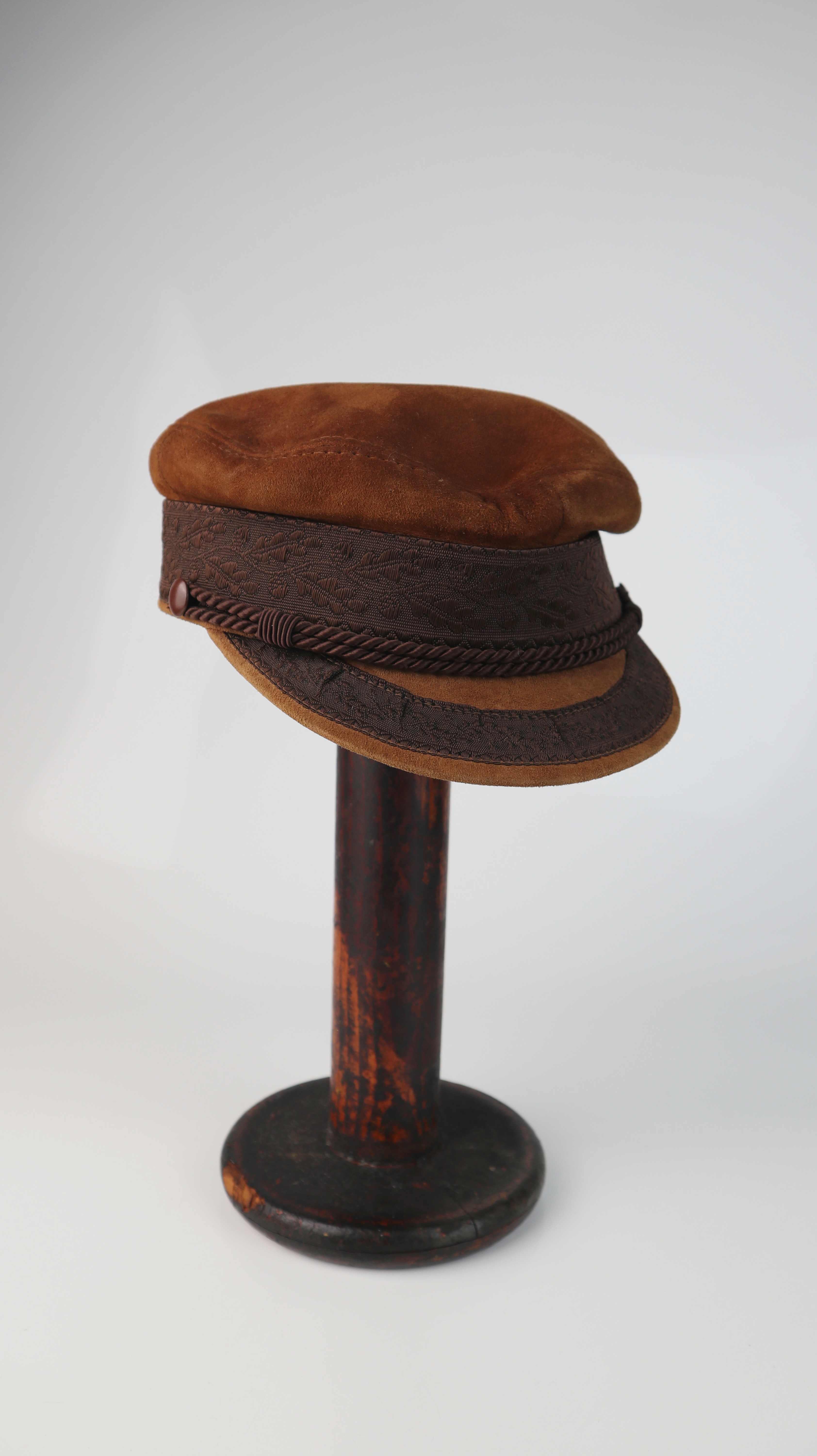 Elbsegler Mütze Kappe Braun Wildleder 58 Prinz Heinrich Mütze Vintage