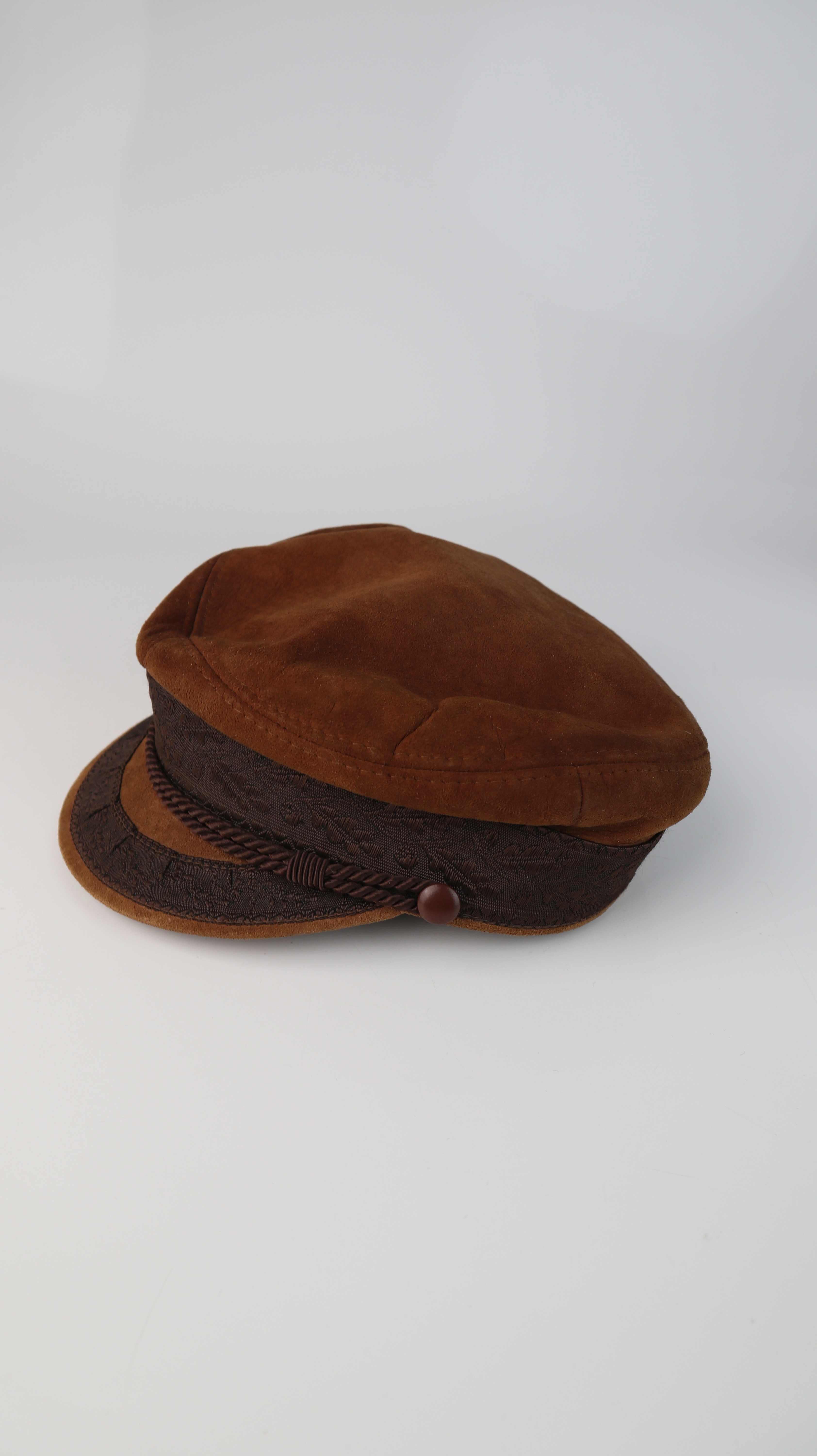 Elbsegler Mütze Kappe Braun Wildleder 58 Prinz Heinrich Mütze Vintage