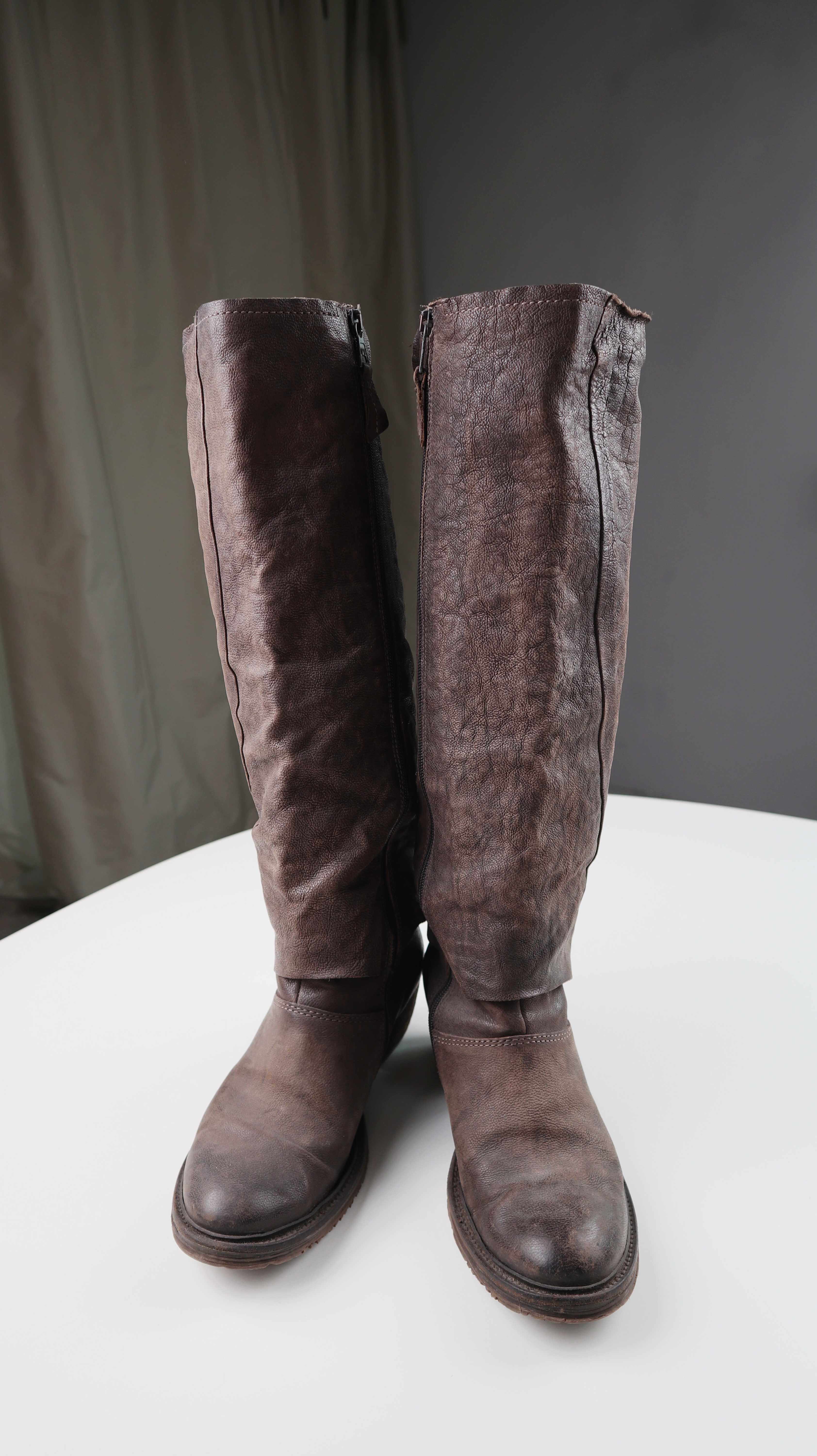 Stiefel Braun Lederstiefel 39 Boots Dunkelbraun Biker Boots