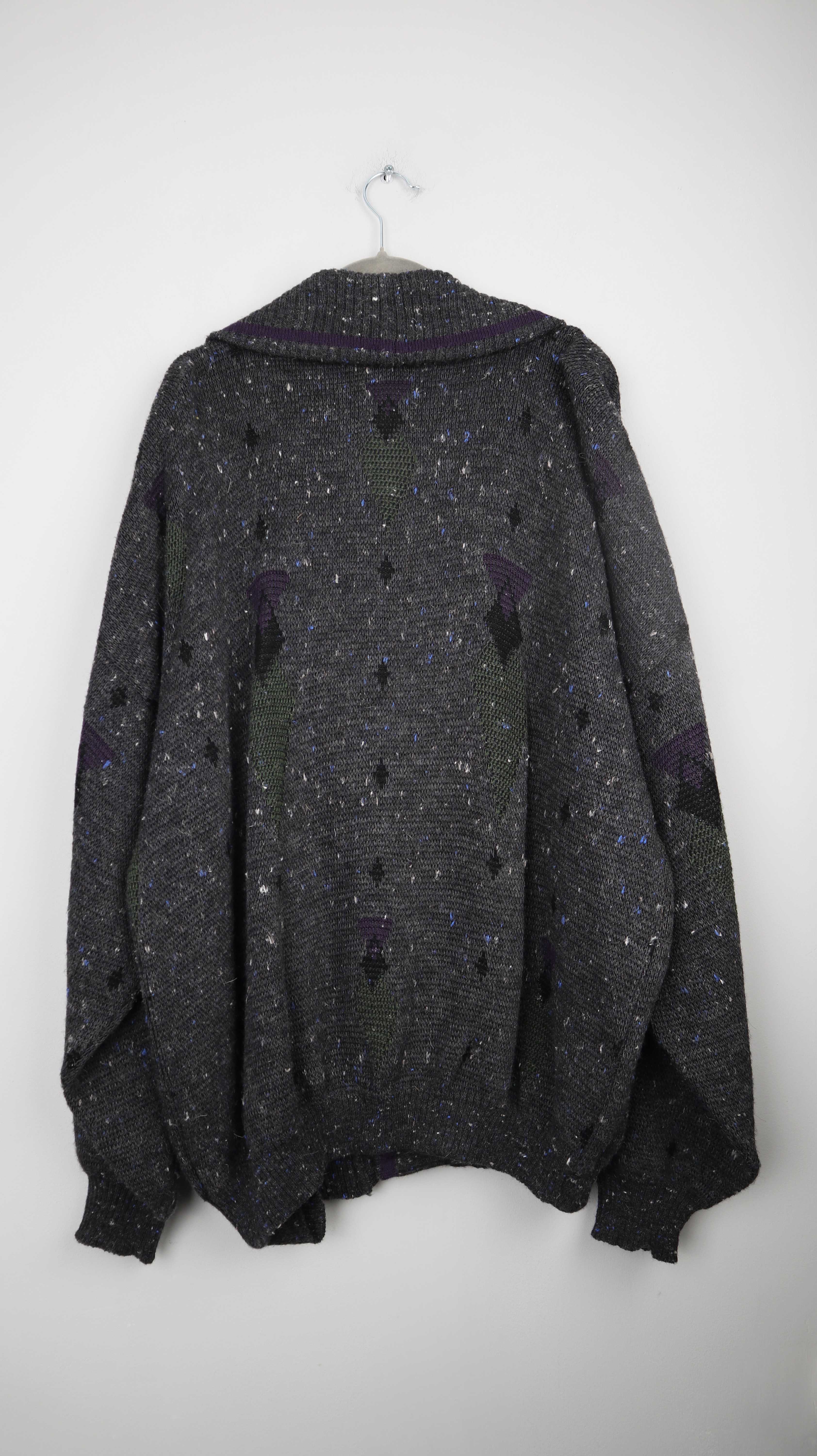 Ekzo Lorenzo Jacke Strickjacke Grau Cardigan XXL gestrickt knit wear