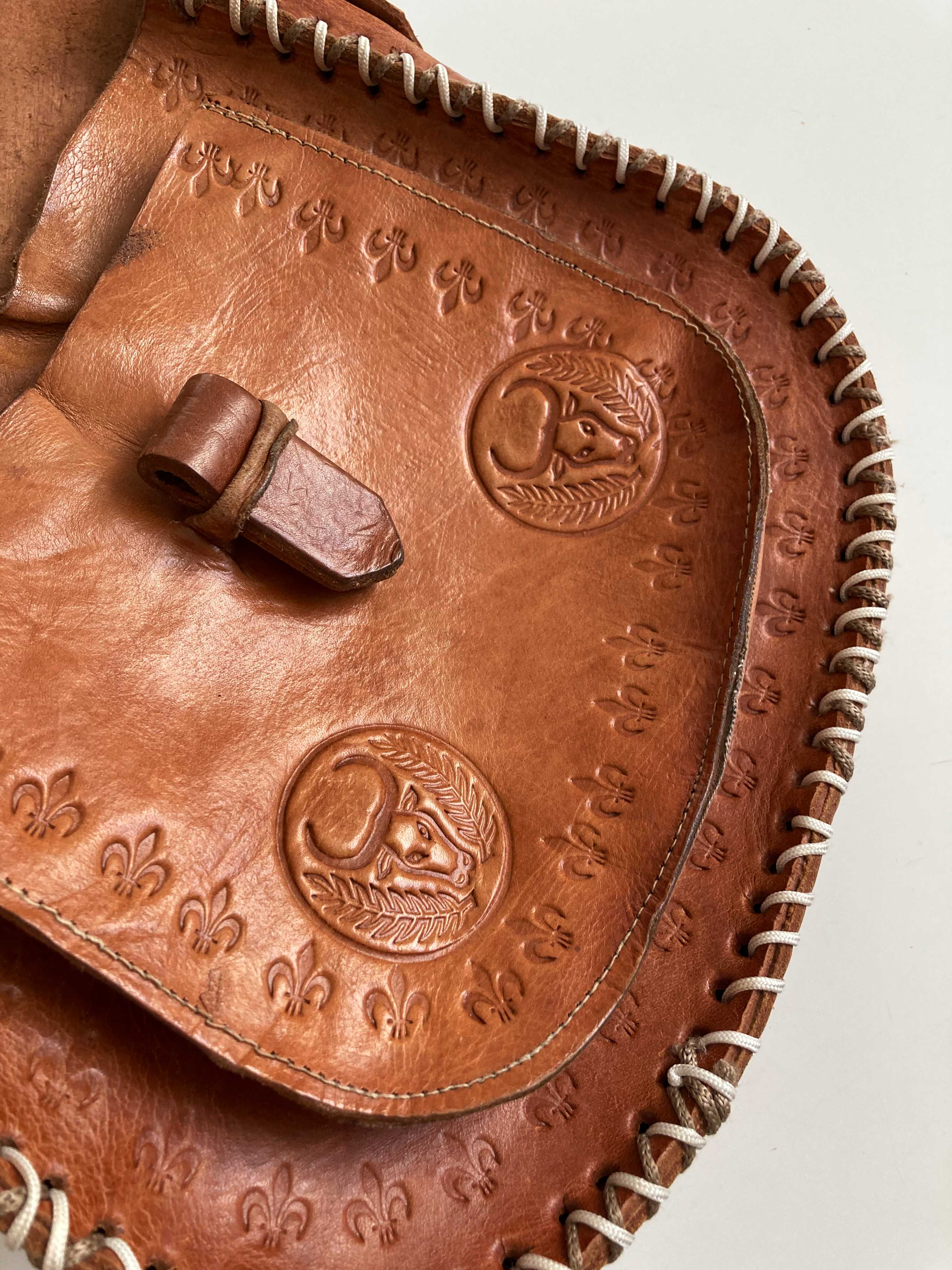 True Vintage Umhängetasche Ledertasche braun Rehe basic