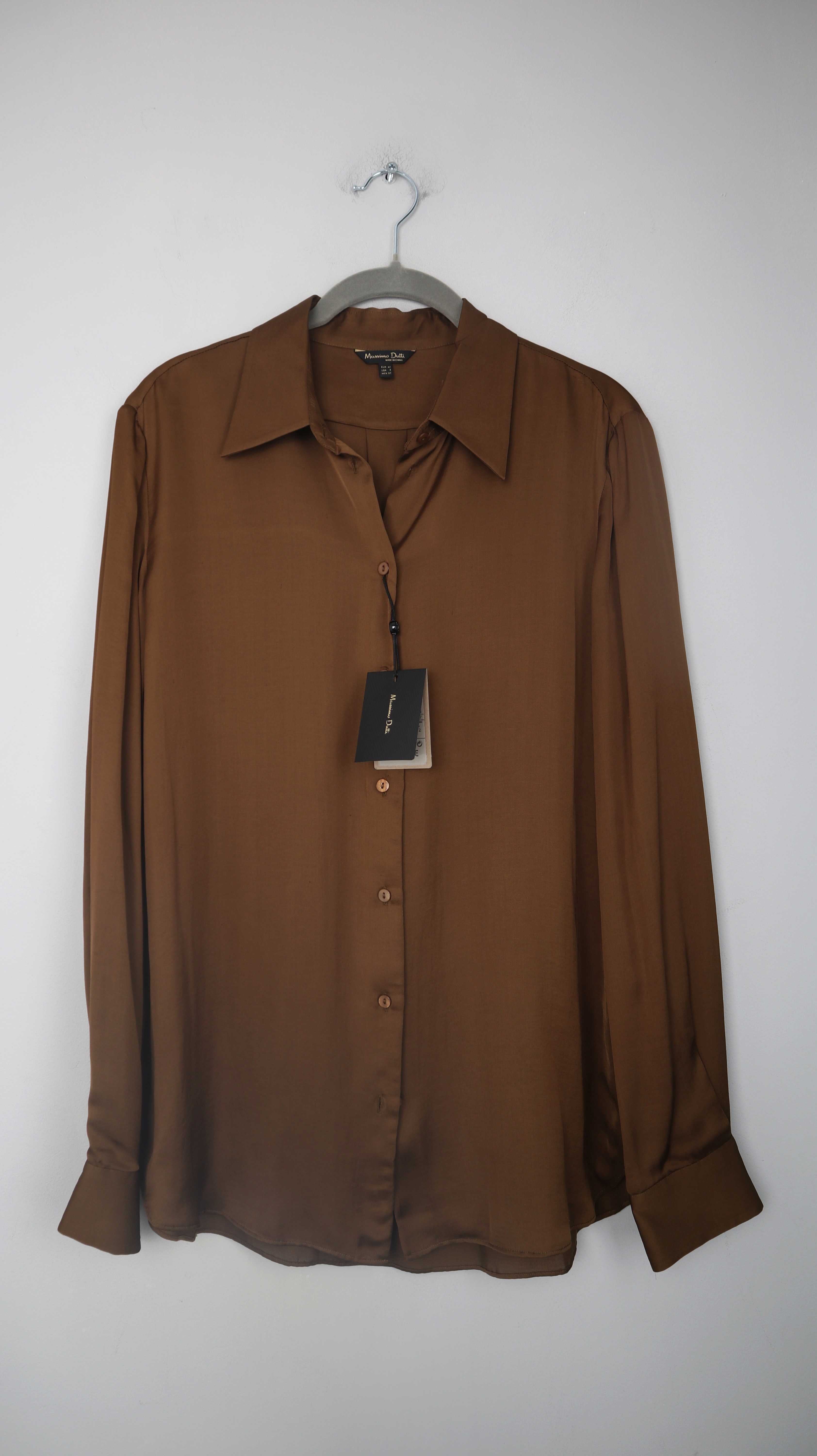 Massimo Dutti Bluse Braun neu 40 L Langärmlig basic einfarbig