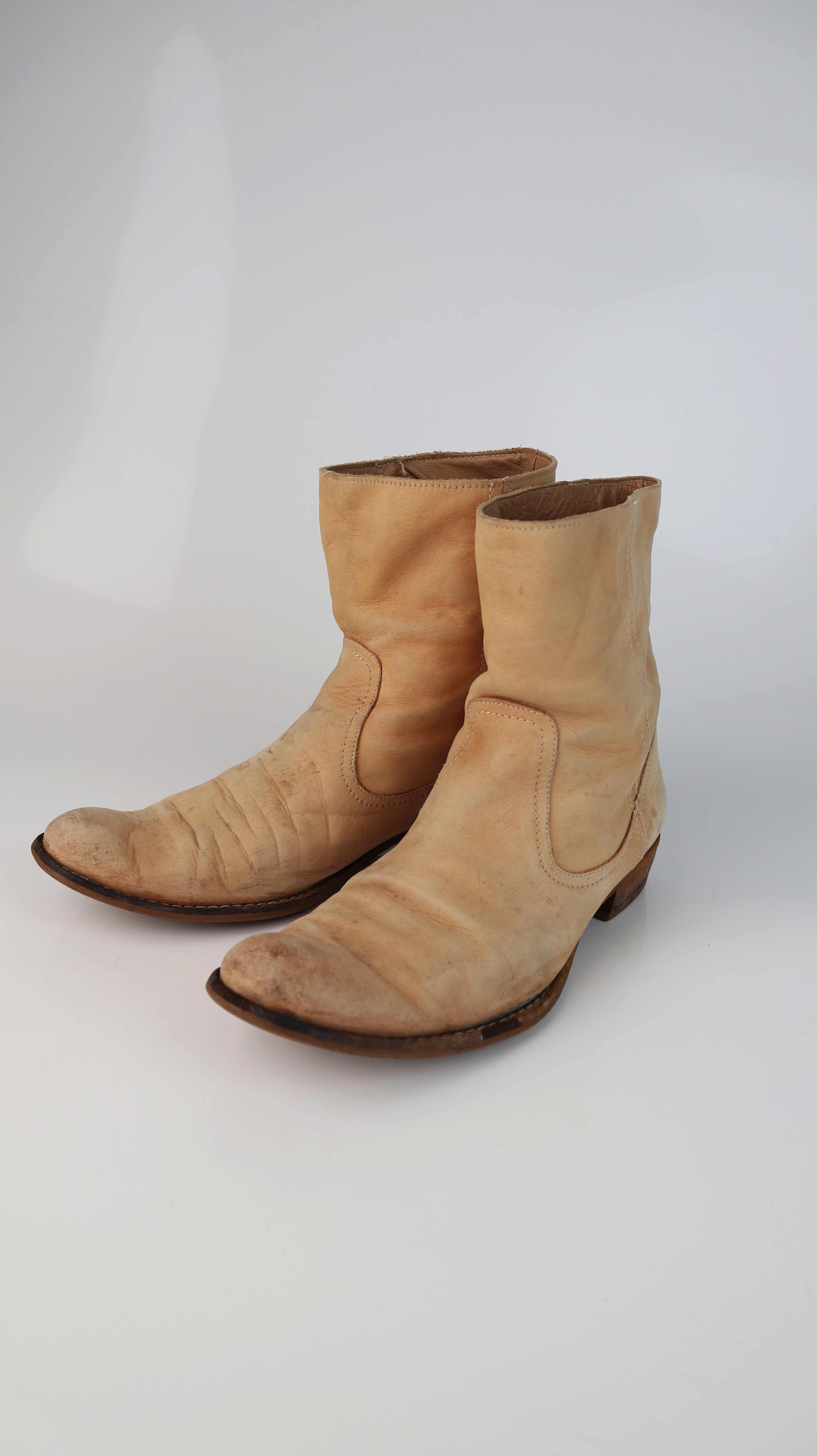 COX Stiefeletten braun Leder Lederstiefel 39 Beige