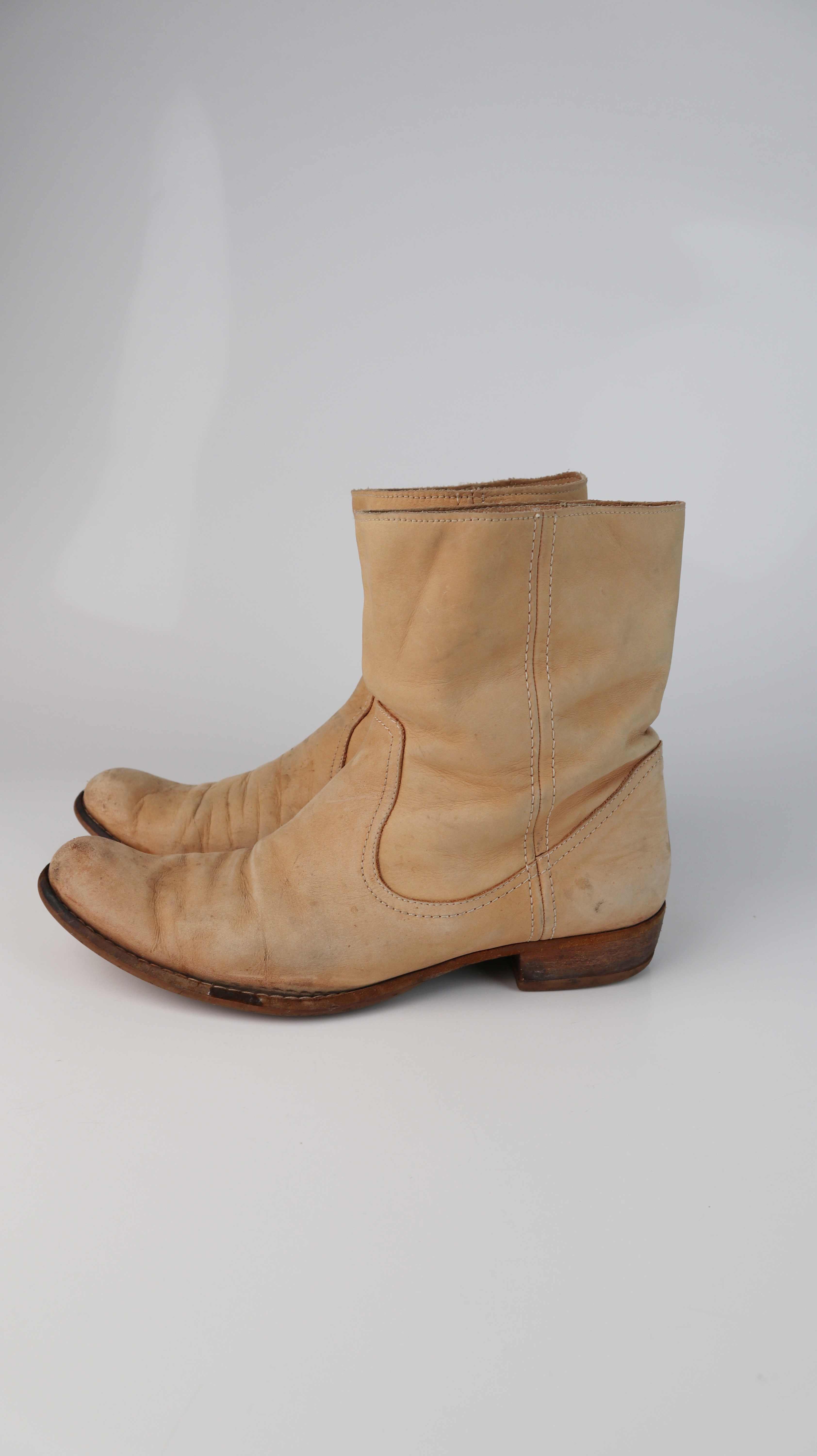 COX Stiefeletten braun Leder Lederstiefel 39 Beige