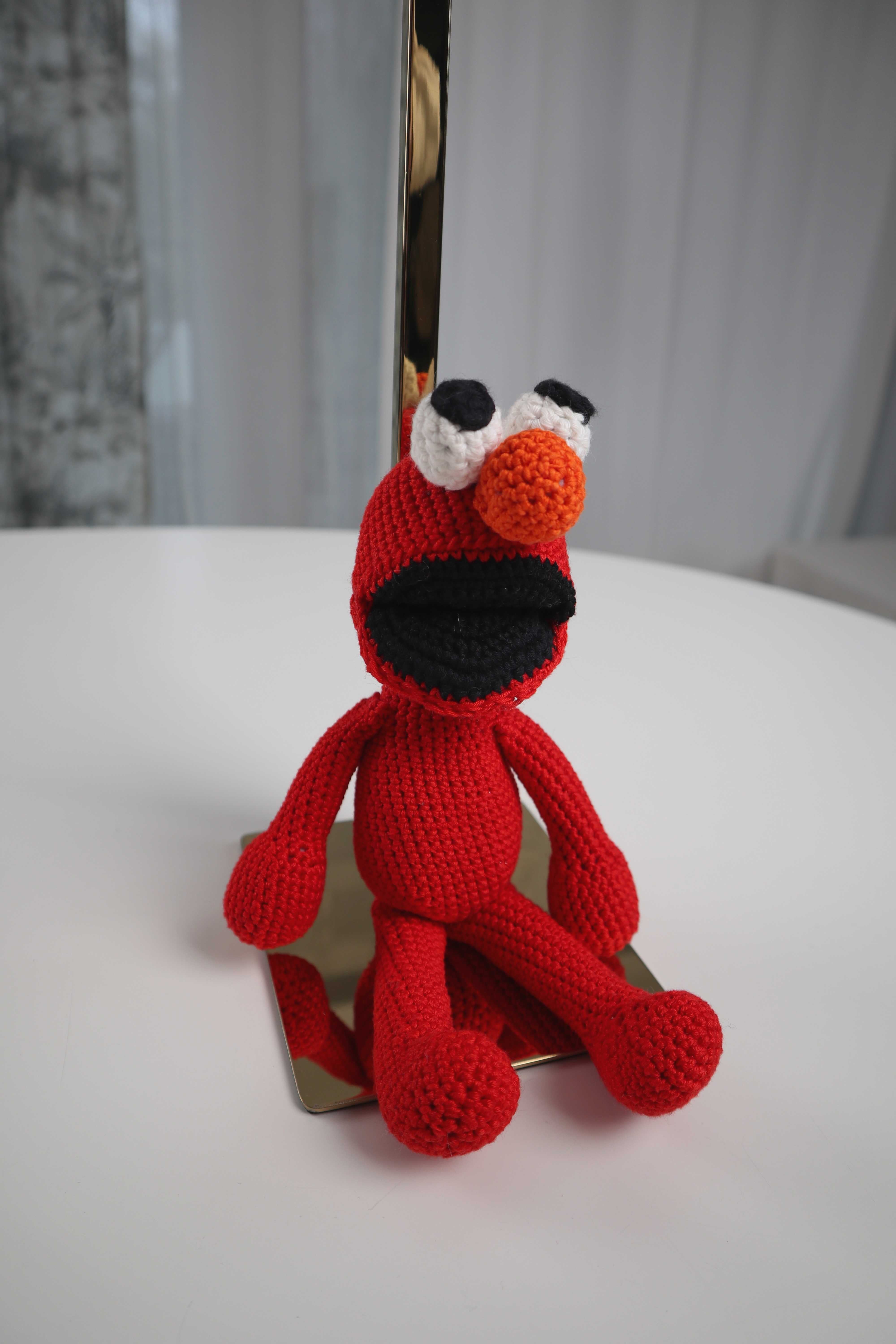 Gehäkelter Elmo gehäkelte Figur Rot Mini Kuscheltier Miniaturfigur