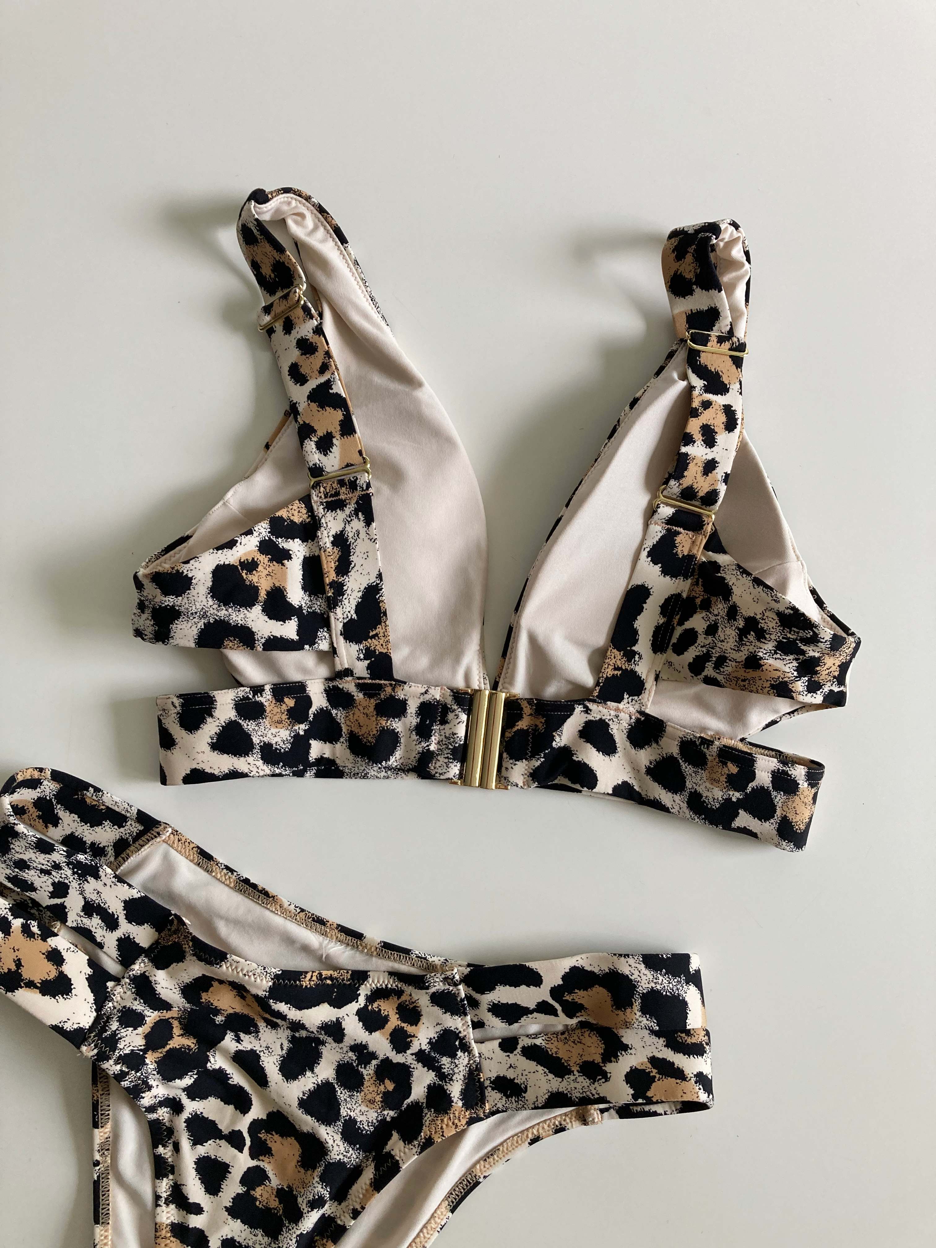 H&M Bikini Leo Leopardenmuster braun 38 M Badeanzug Schwimmoutfit