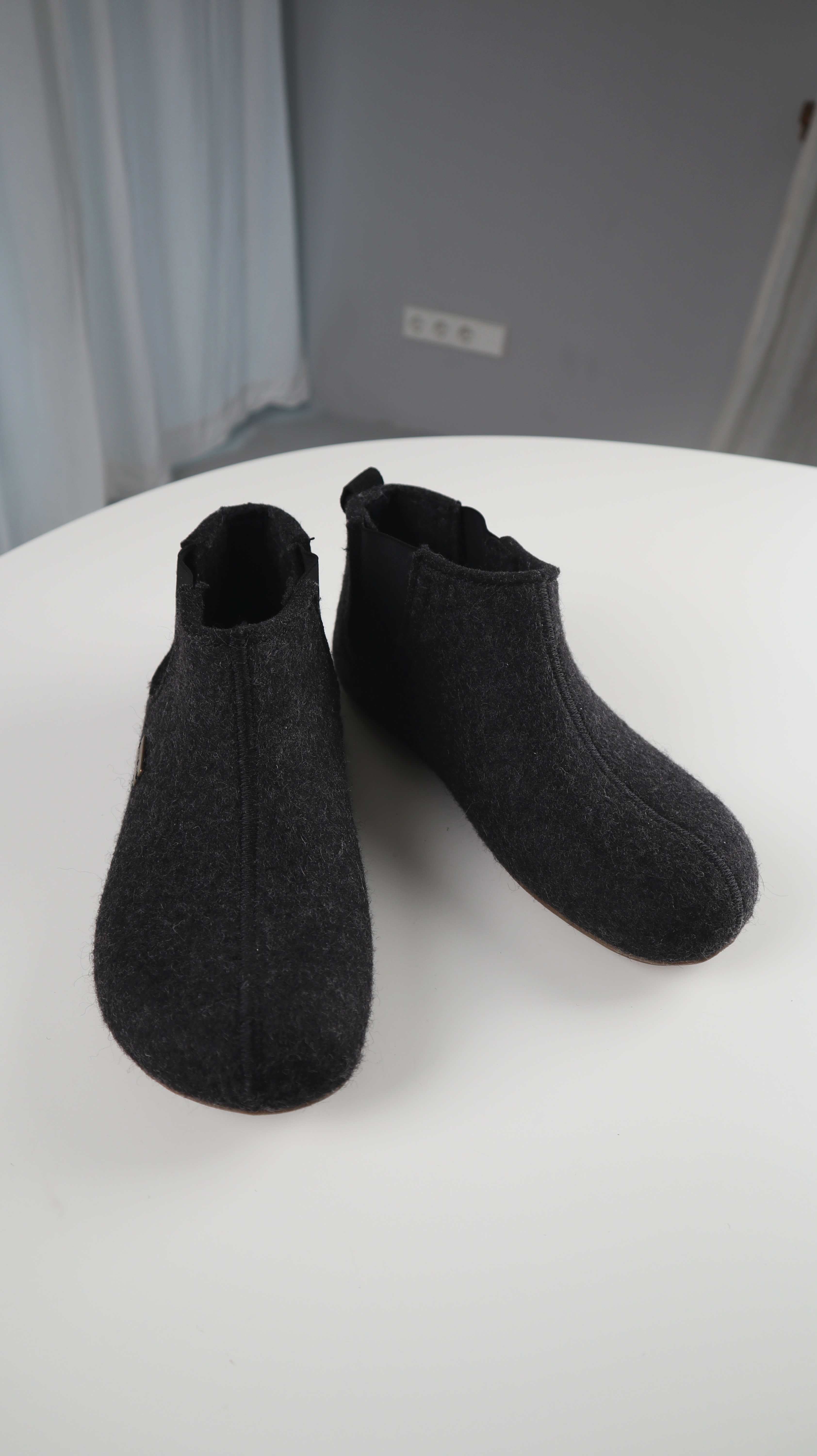 Haflinder Hausschuhe Wolle Grau Dunkelgrau 40 Wollhausschuhe