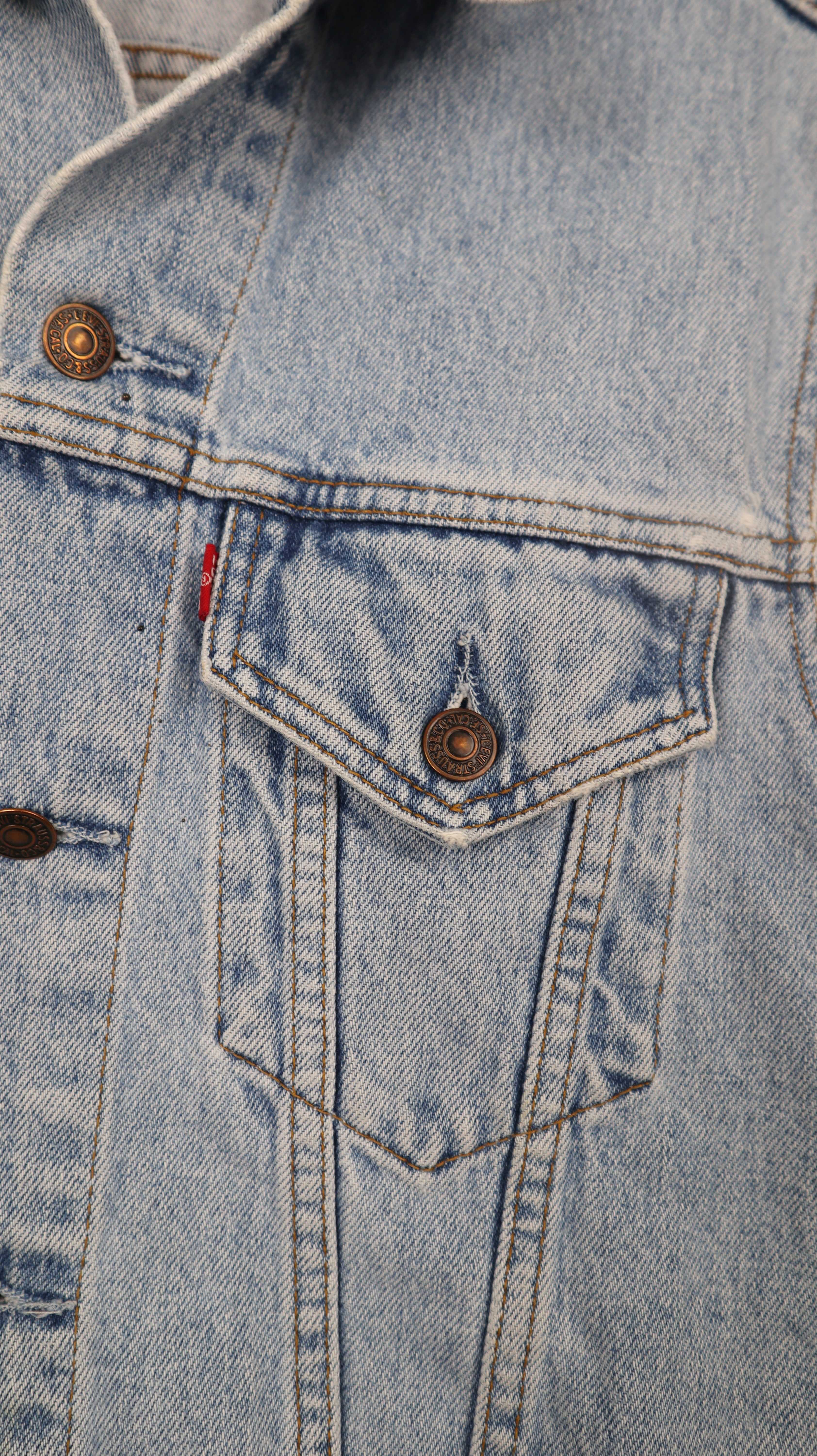 Levis Weste Jeansweste 38 M denim washed true Vintage Original