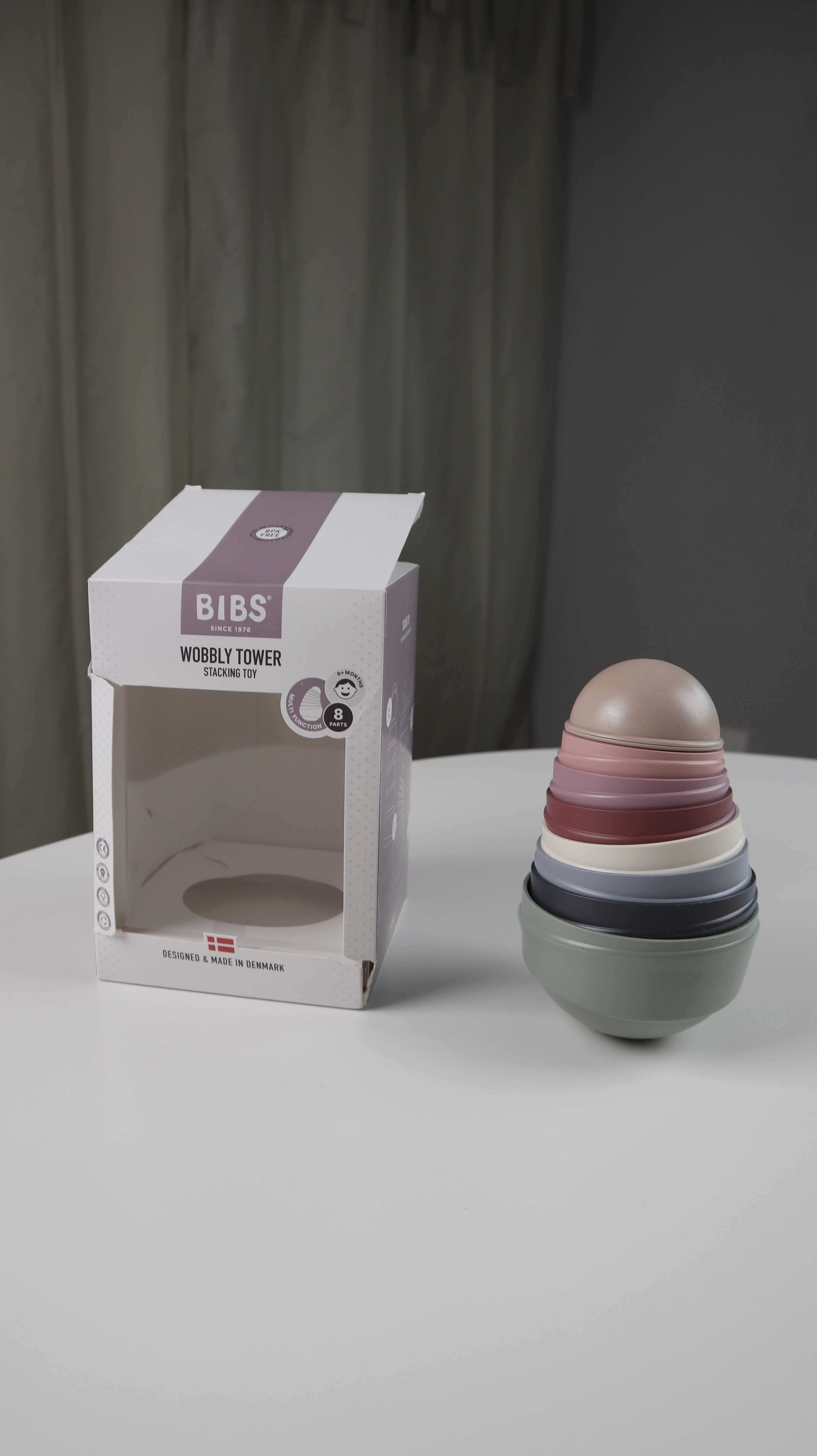 Bibs Wobbly Tower Neu Kinderspielzeug Pastell Schalen Sensory Play