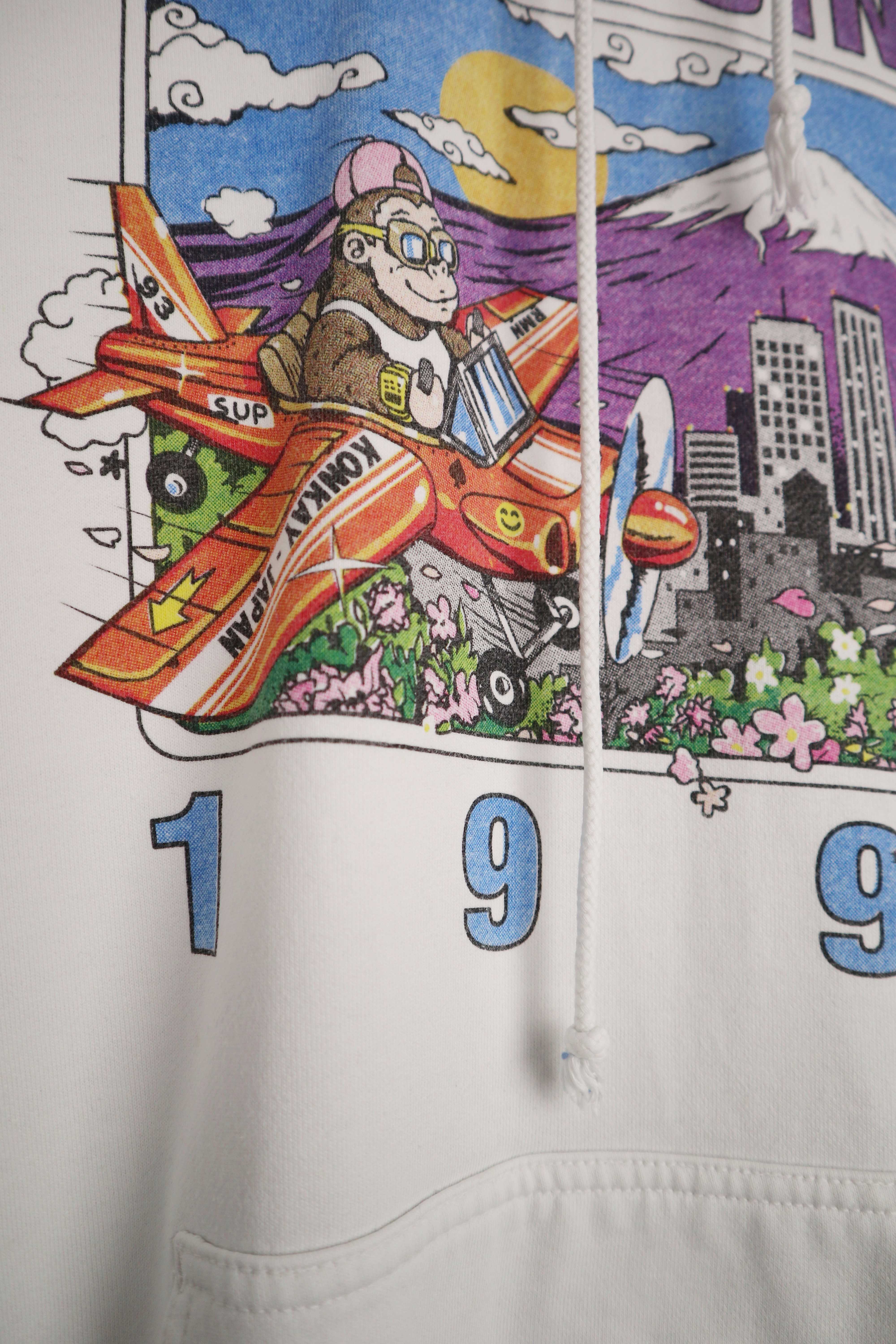 Brandy Melville Hoodie Pullover Weiß Chill Einheitsgröße Print 38 M 40 L Kapuzenpullover