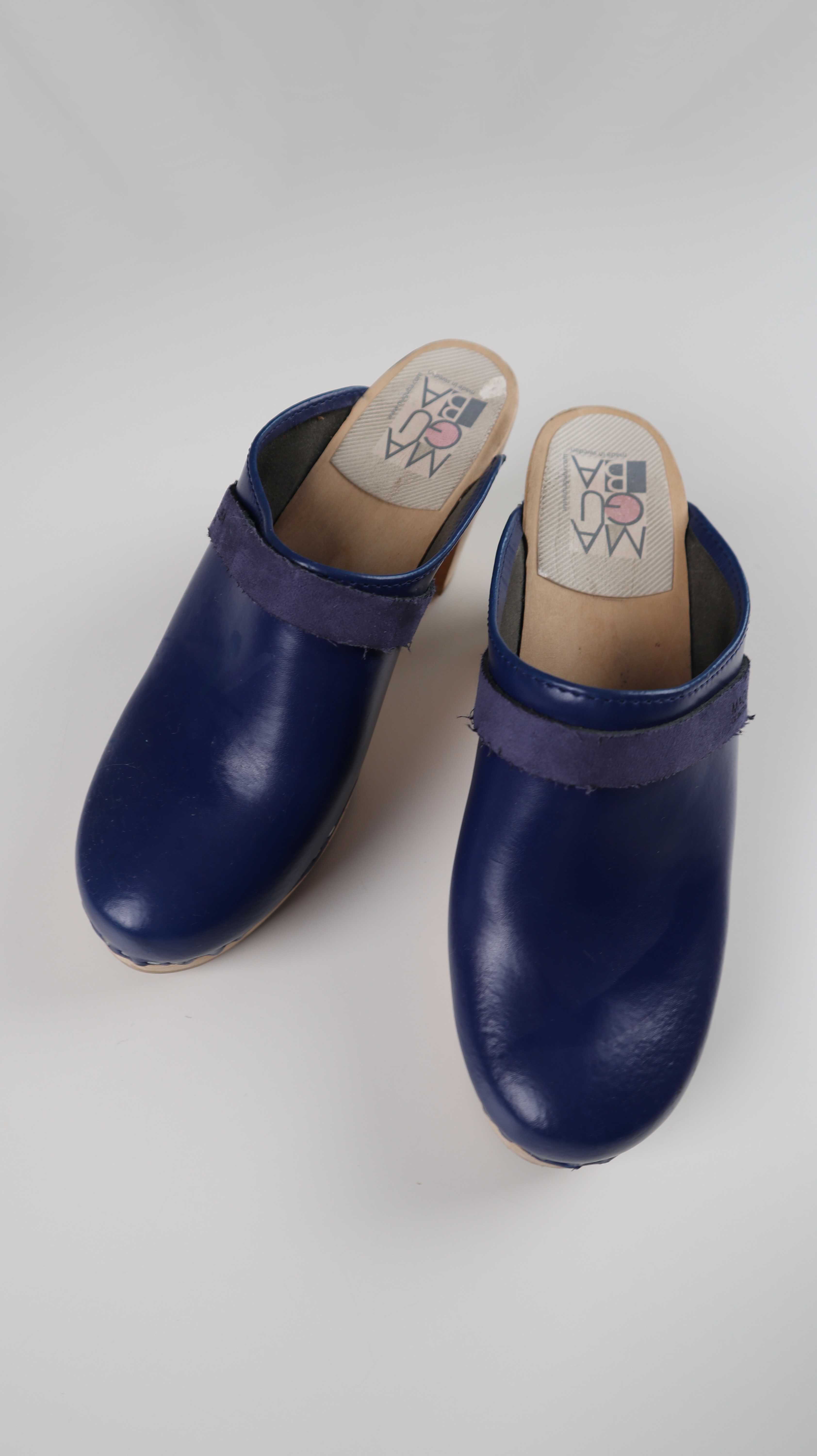 Maguba Clogs Schwedish Schwedenclogs Blau Dunkelblau 38 Holzclogs