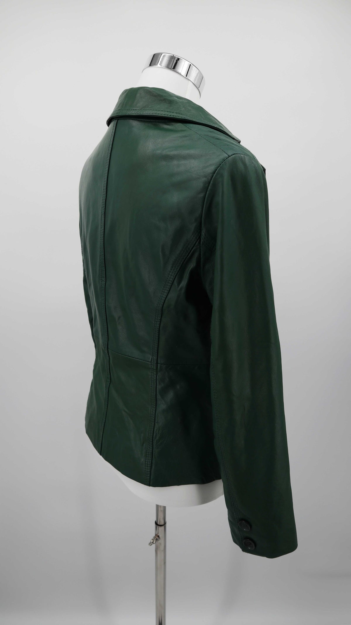 Alba Mode Jacke Lederjacke Grün 36 S Lammnappaleder dunkelgrün
