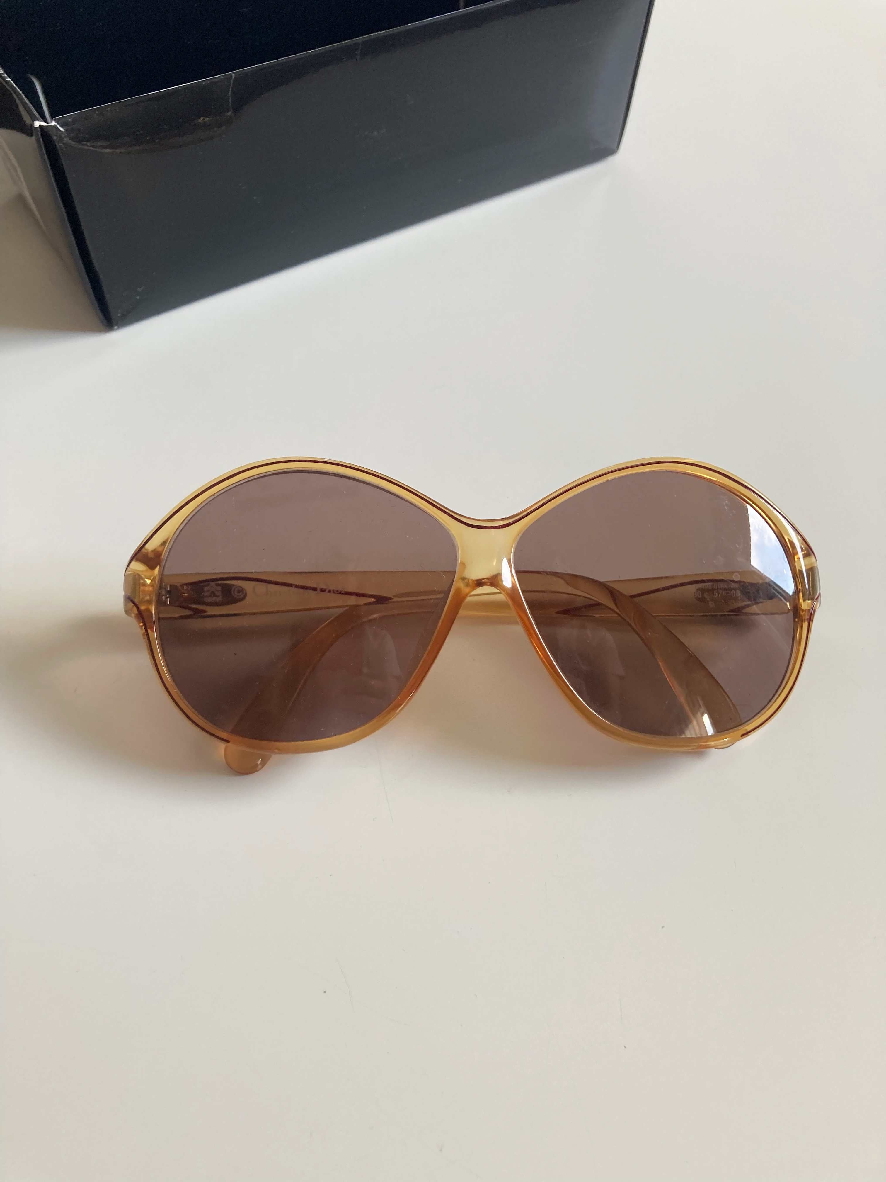 Christian Dior Sonnenbrille gelb rund medium retro Brille