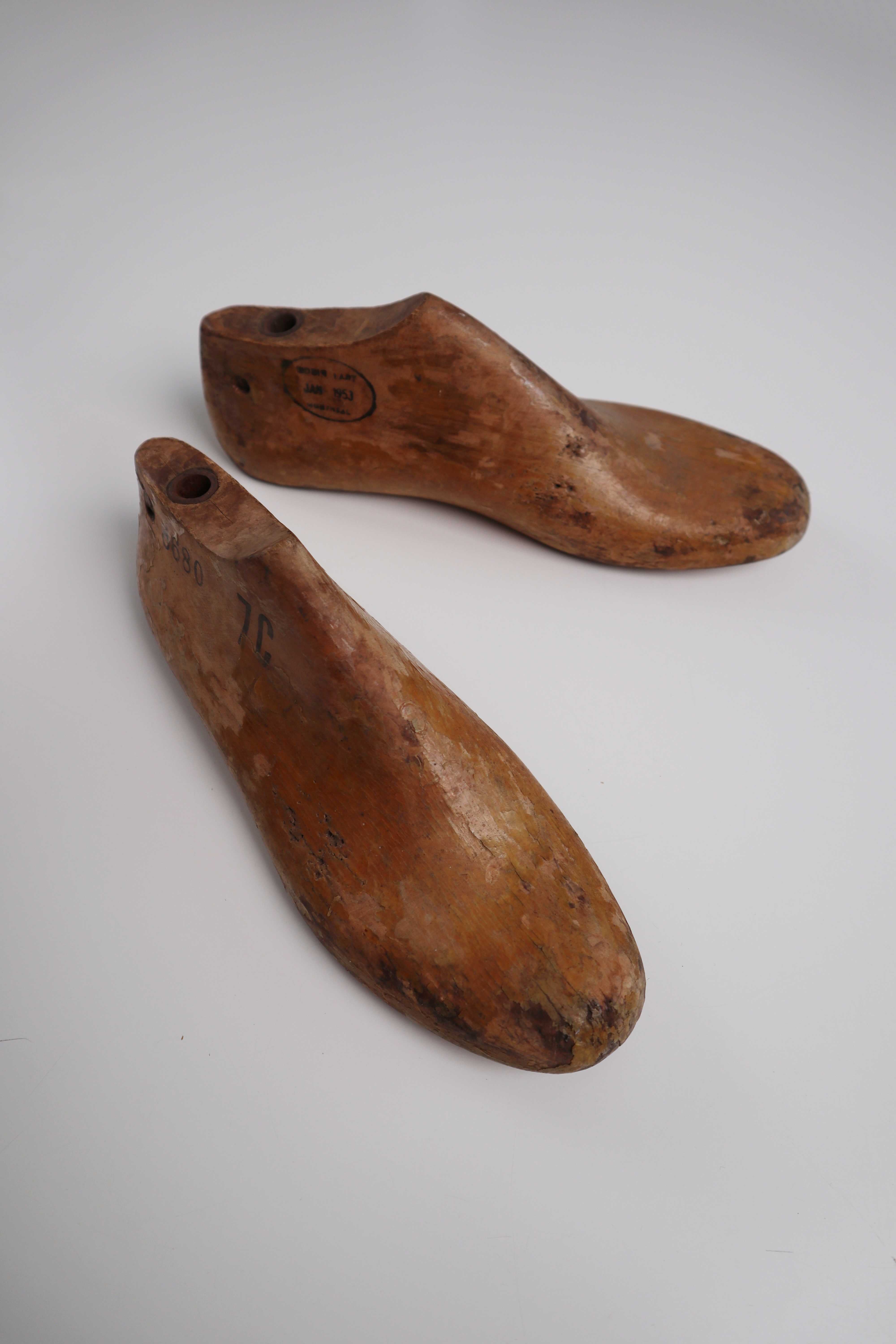Schuhleisten 1953 Montreal Holzdekoration Antike Formen Schuster Holzformen