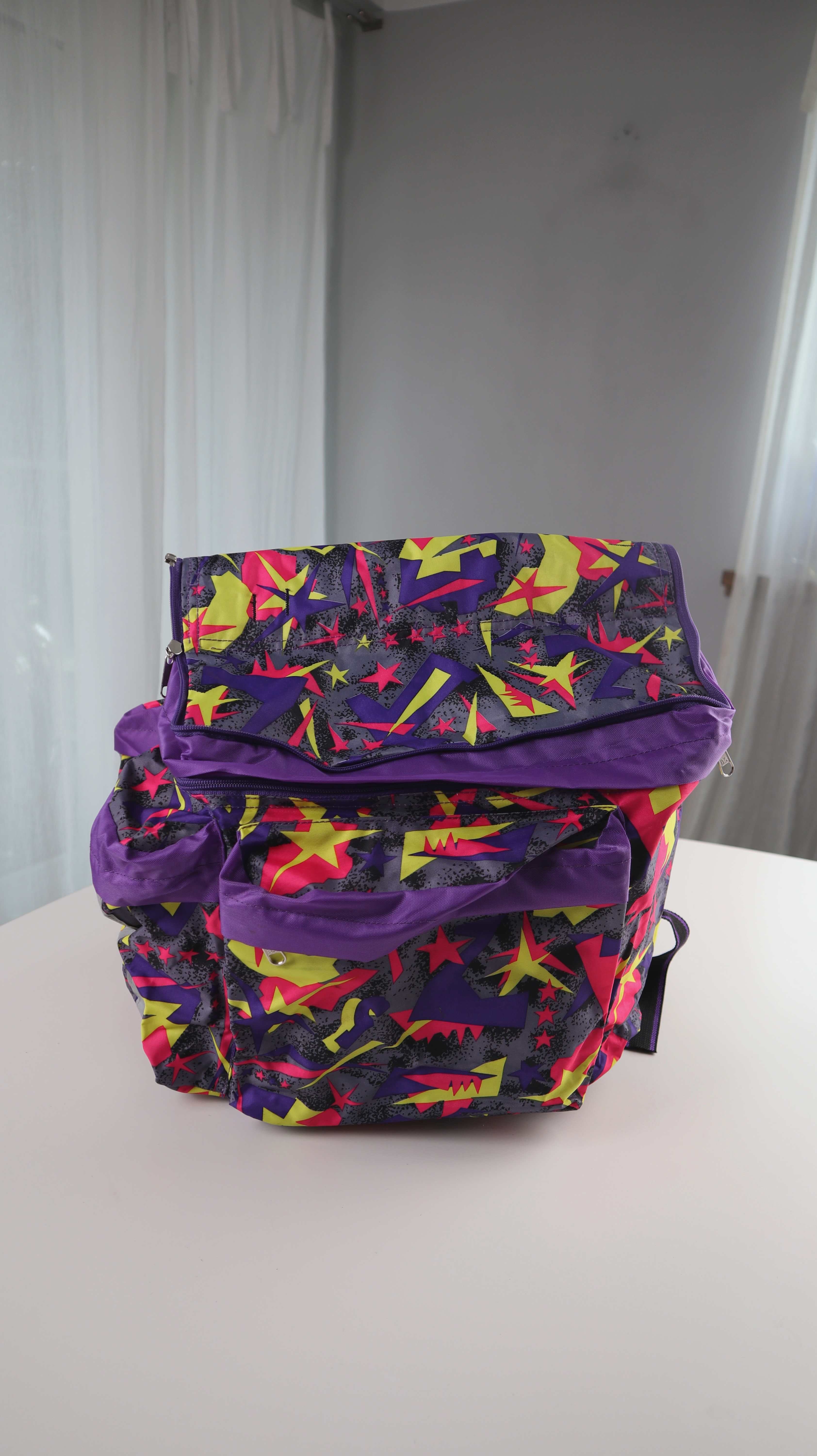 True Vintage Fahrradtasche Radtasche Satteltasche Retro Lila Gelb