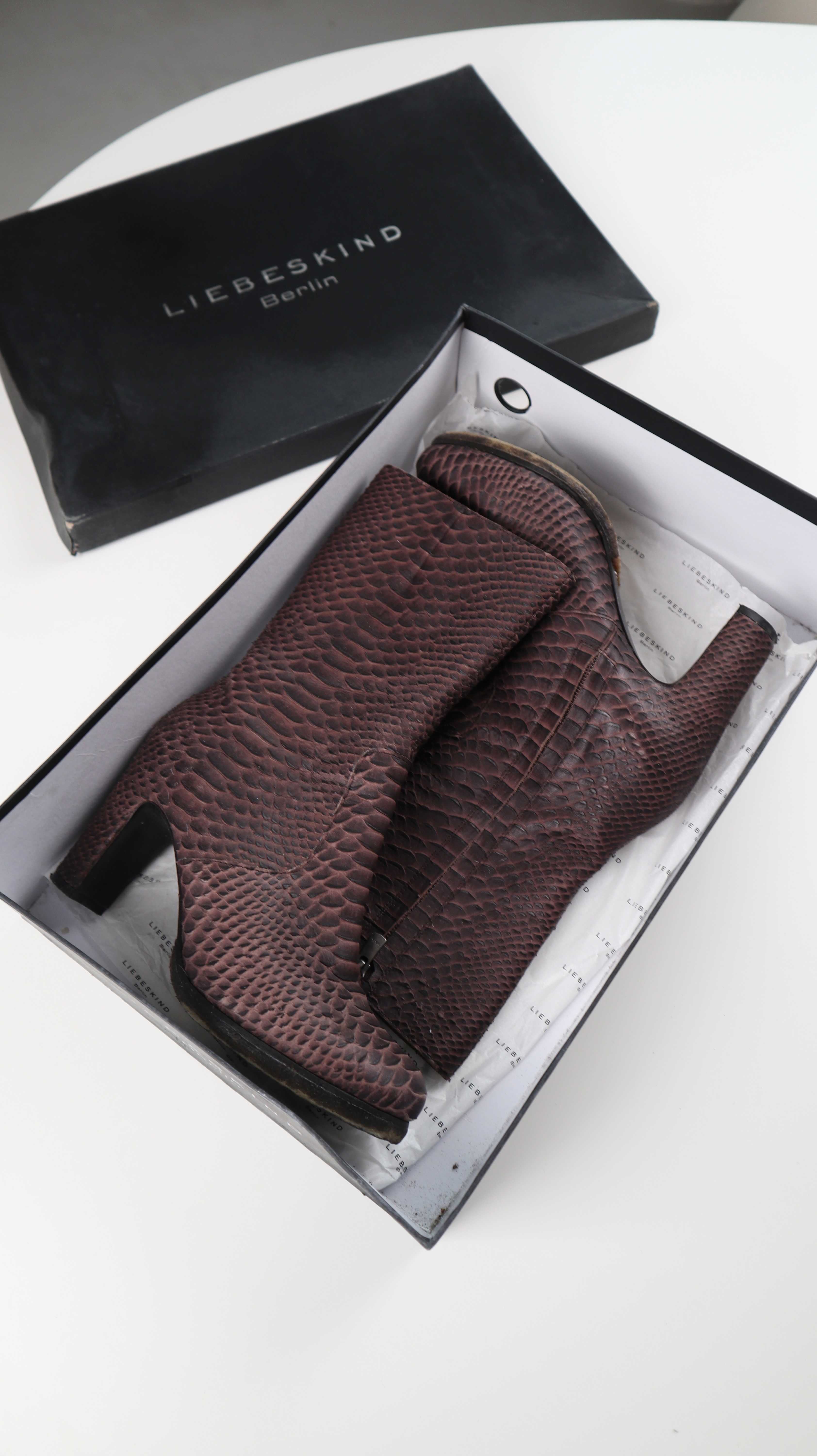 Liebeskind Stiefel braun Absatzstiefel 39 Lederstiefel Dunkelbraun Stiefeletten