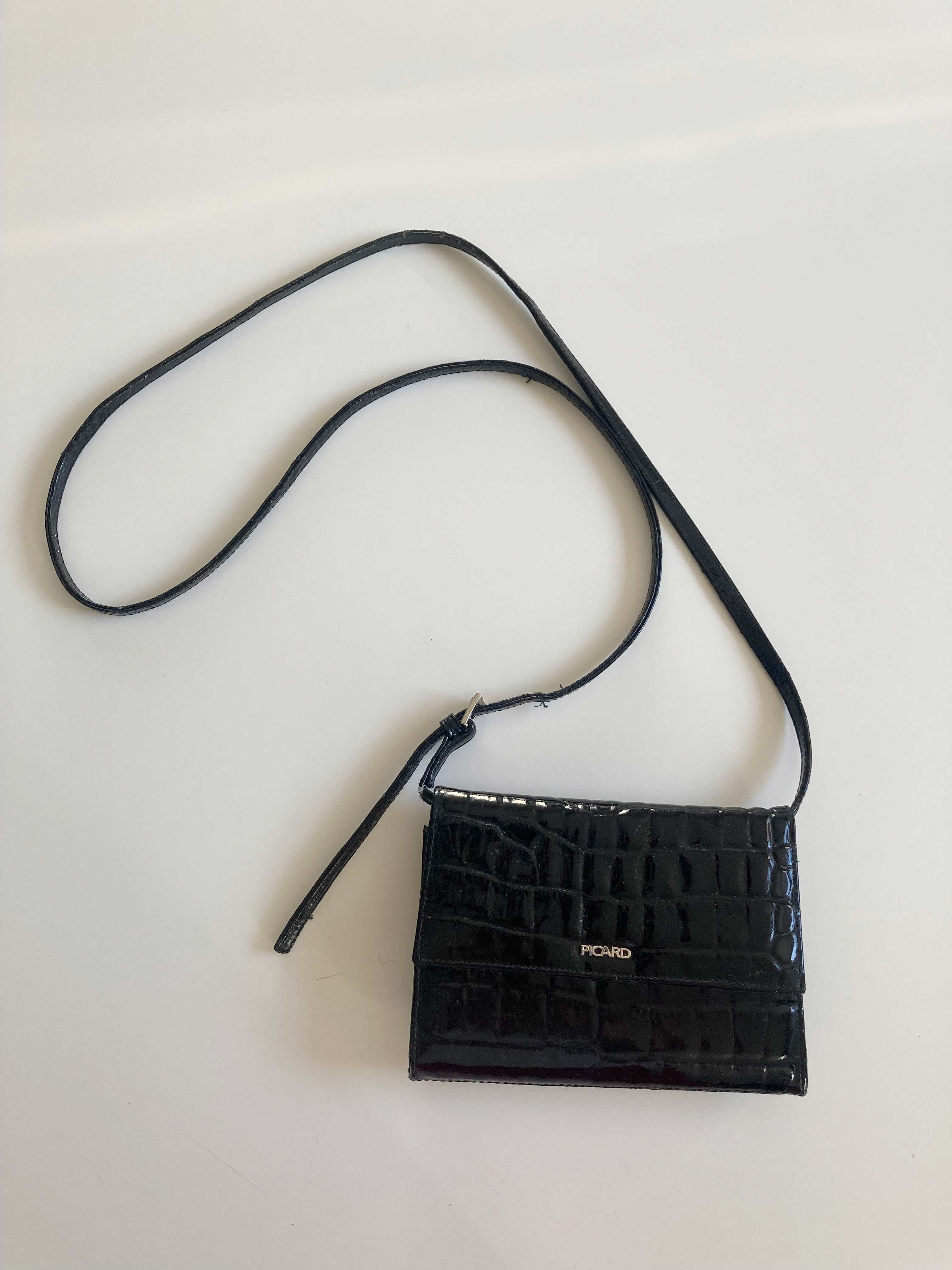 Picard Umhängetasche Tasche Lackleder schwarz Abendtasche