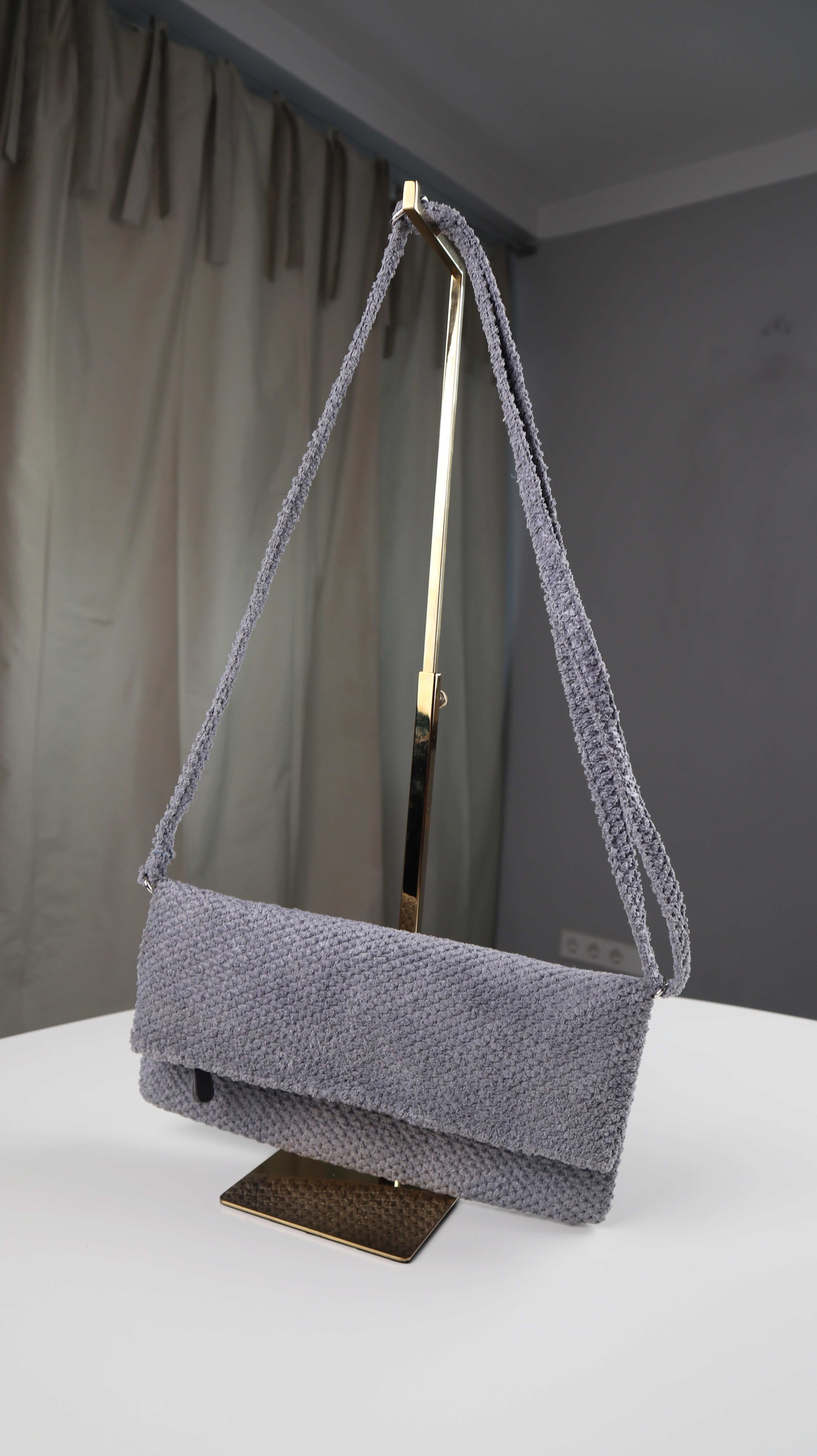 Tasche Handtasche grau Schultertasche boscha schmal