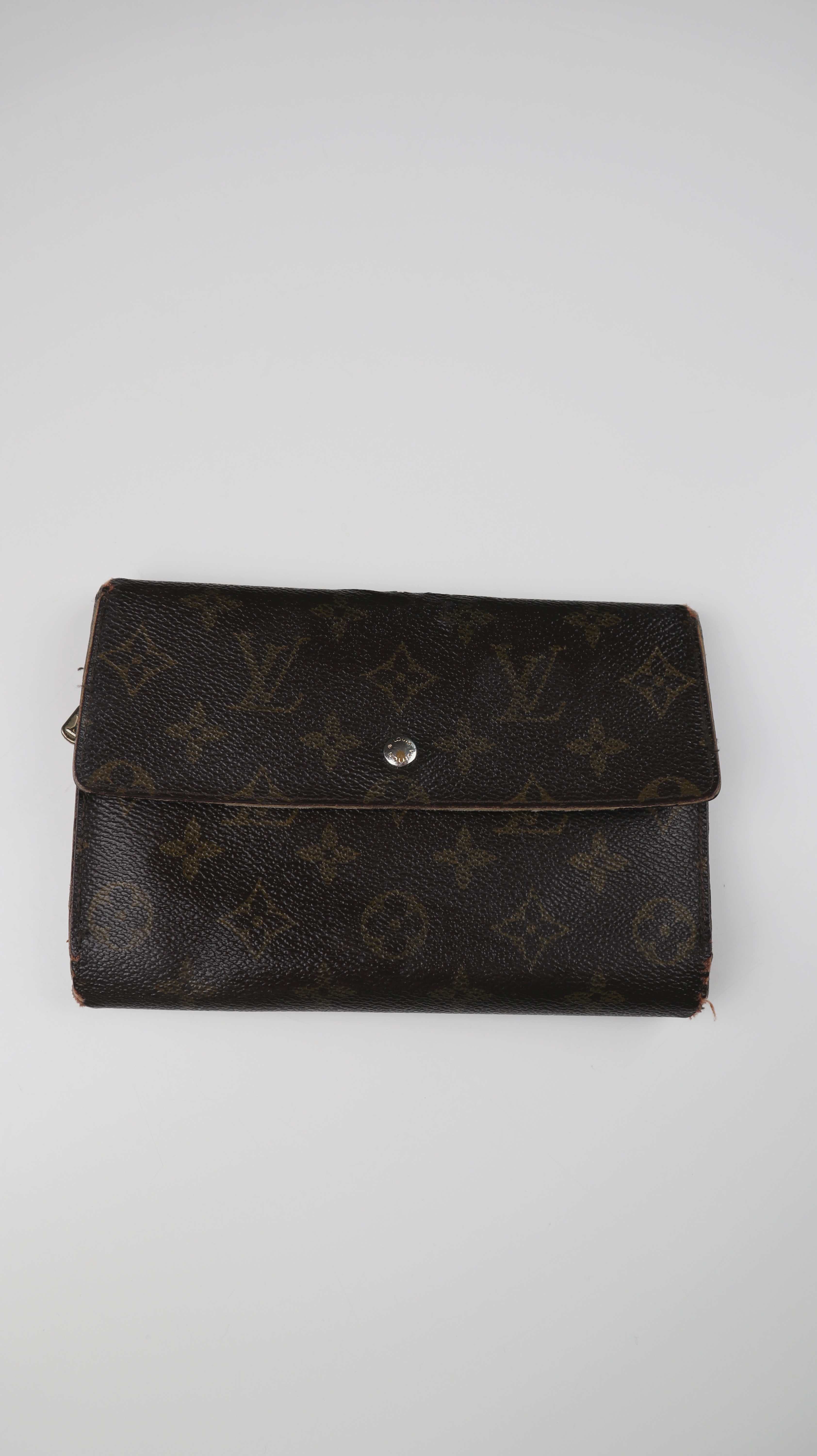 Vintage Louis Vuitton Portemonnaie Geldbörse dunkelbraun Etui Clutch Wallet