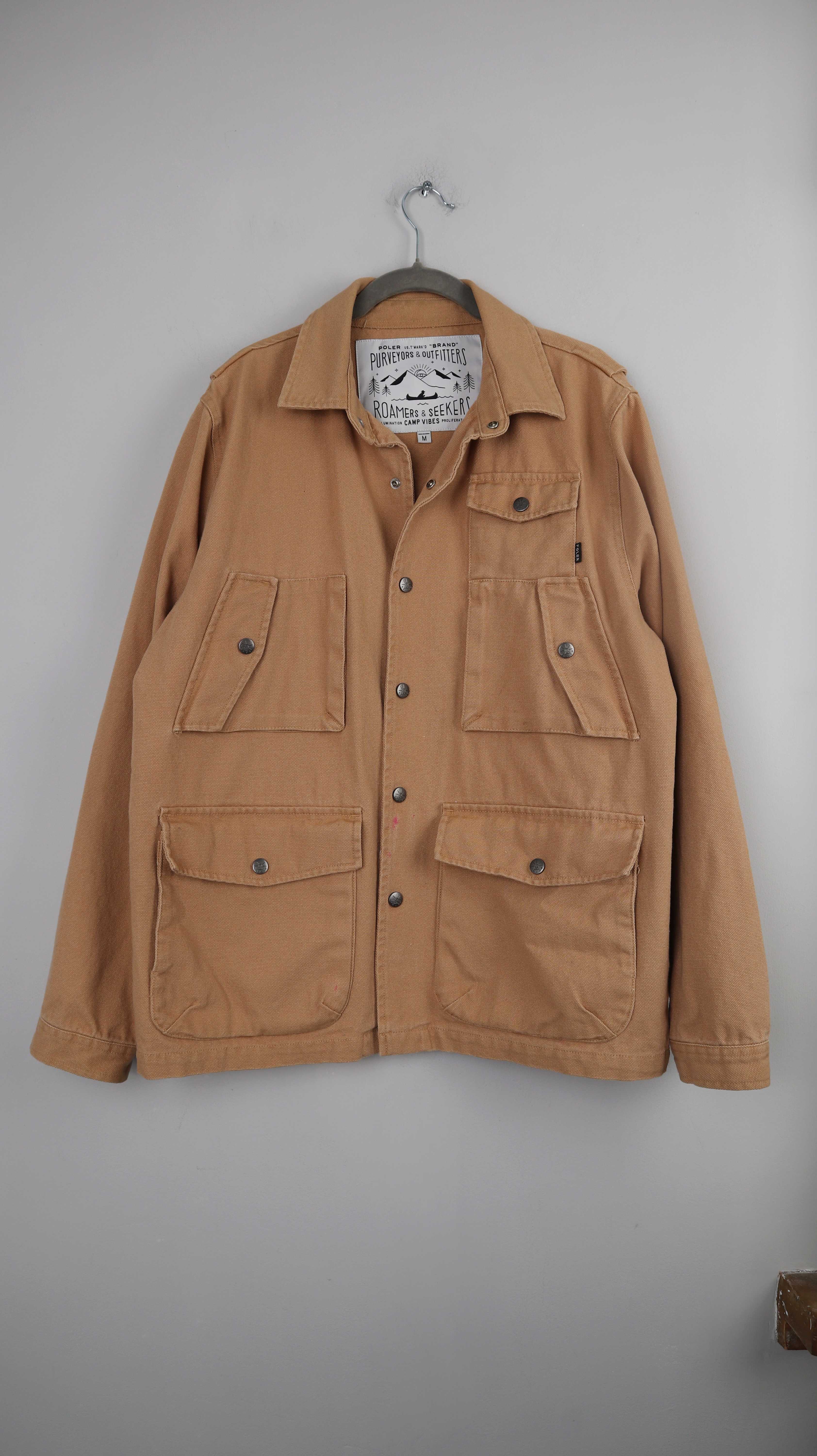 Roamers & Seekers Jacke Braun M Hemdjacke Beige geknöpft
