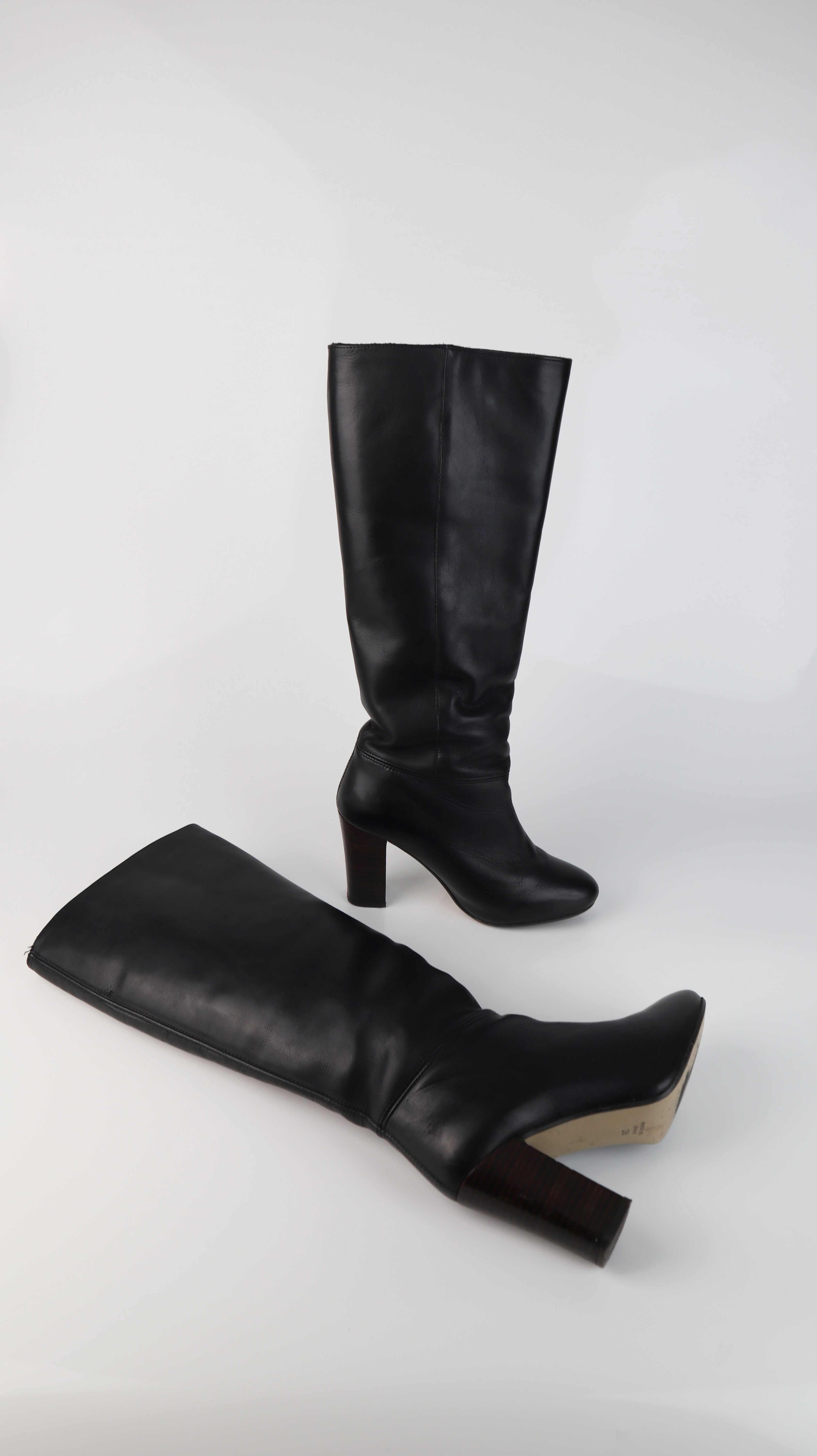 Topshop Stiefel Lederstiefel schwarz basic einfarbig
