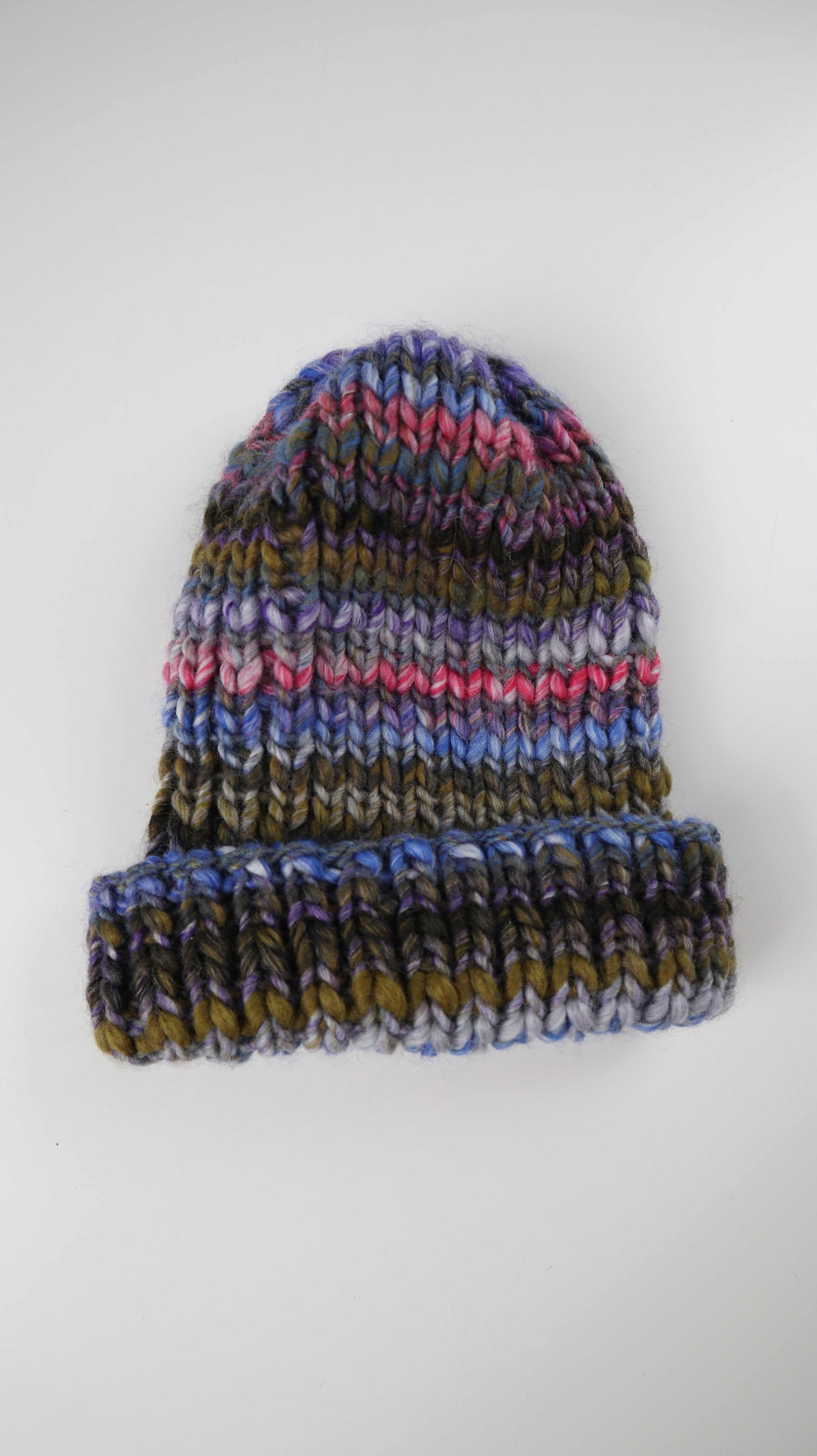 Wollmütze Strickmütze bunt gestrickt gestreift mehrfarbig