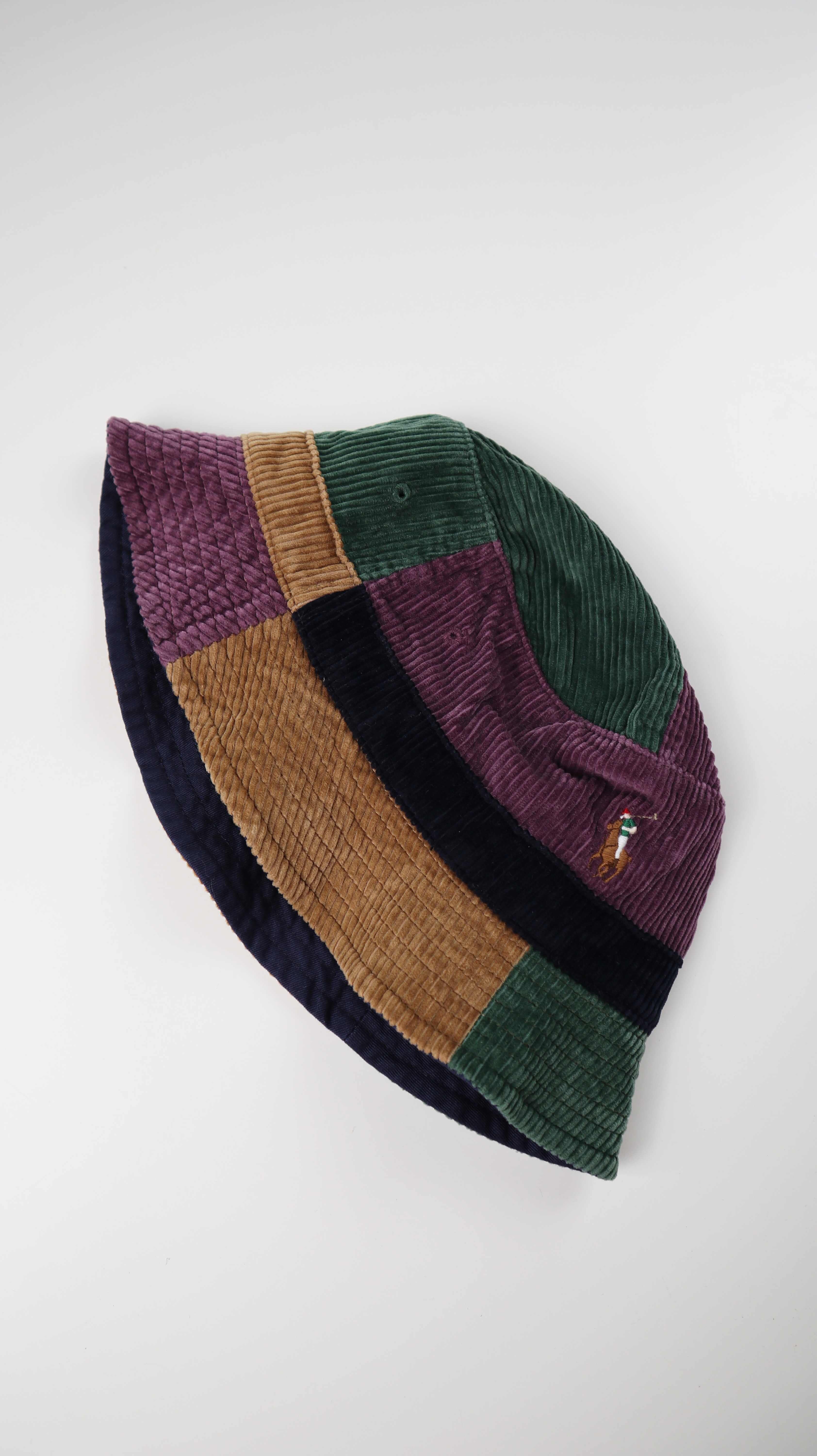 Polo Ralph Lauren Mütze Kappe Fischermütze Cord Lila Grün Bucket Hat