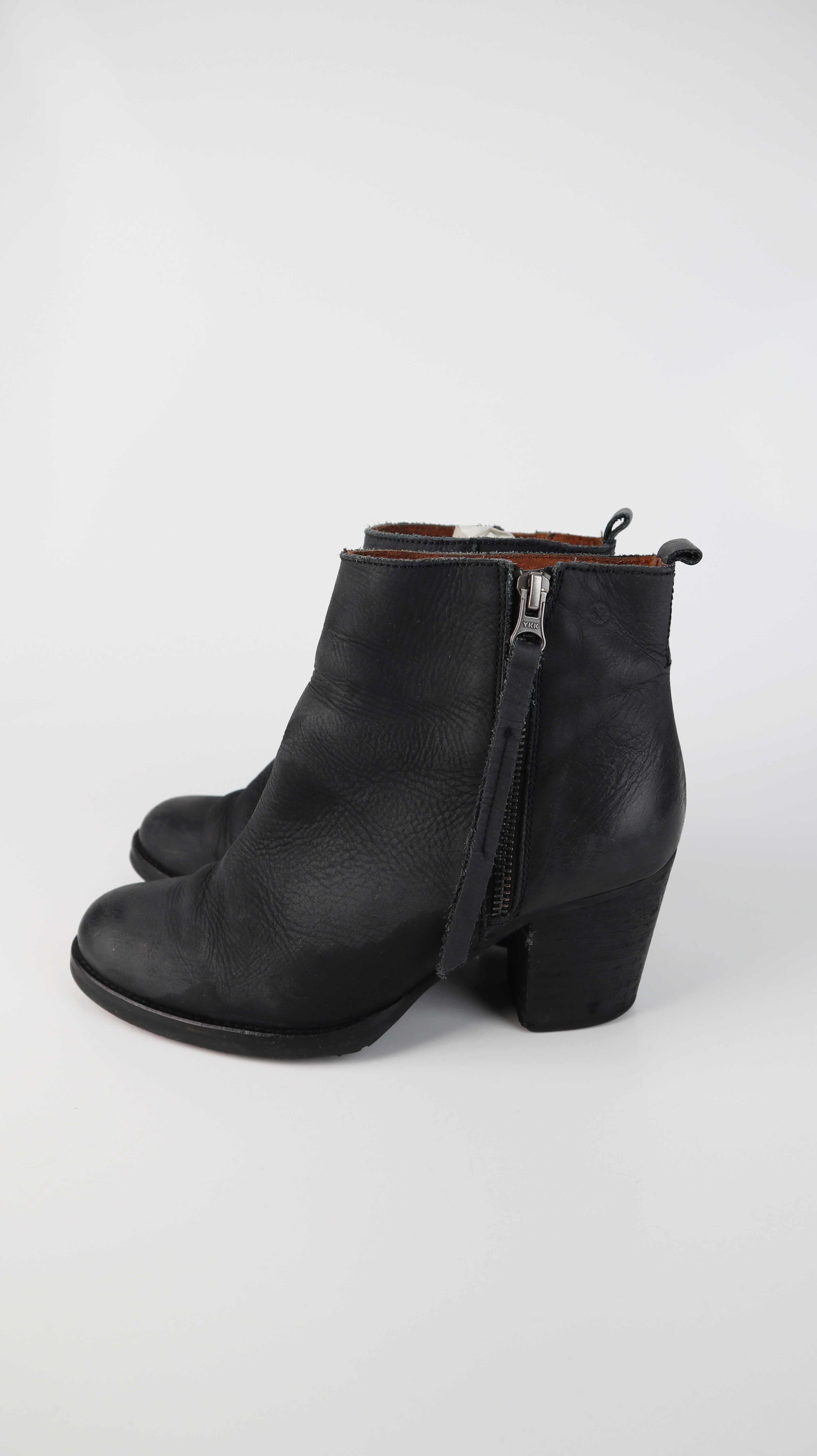 Pistol Boots Stiefeletten 38 schwarz Lederstiefel Absatz basic