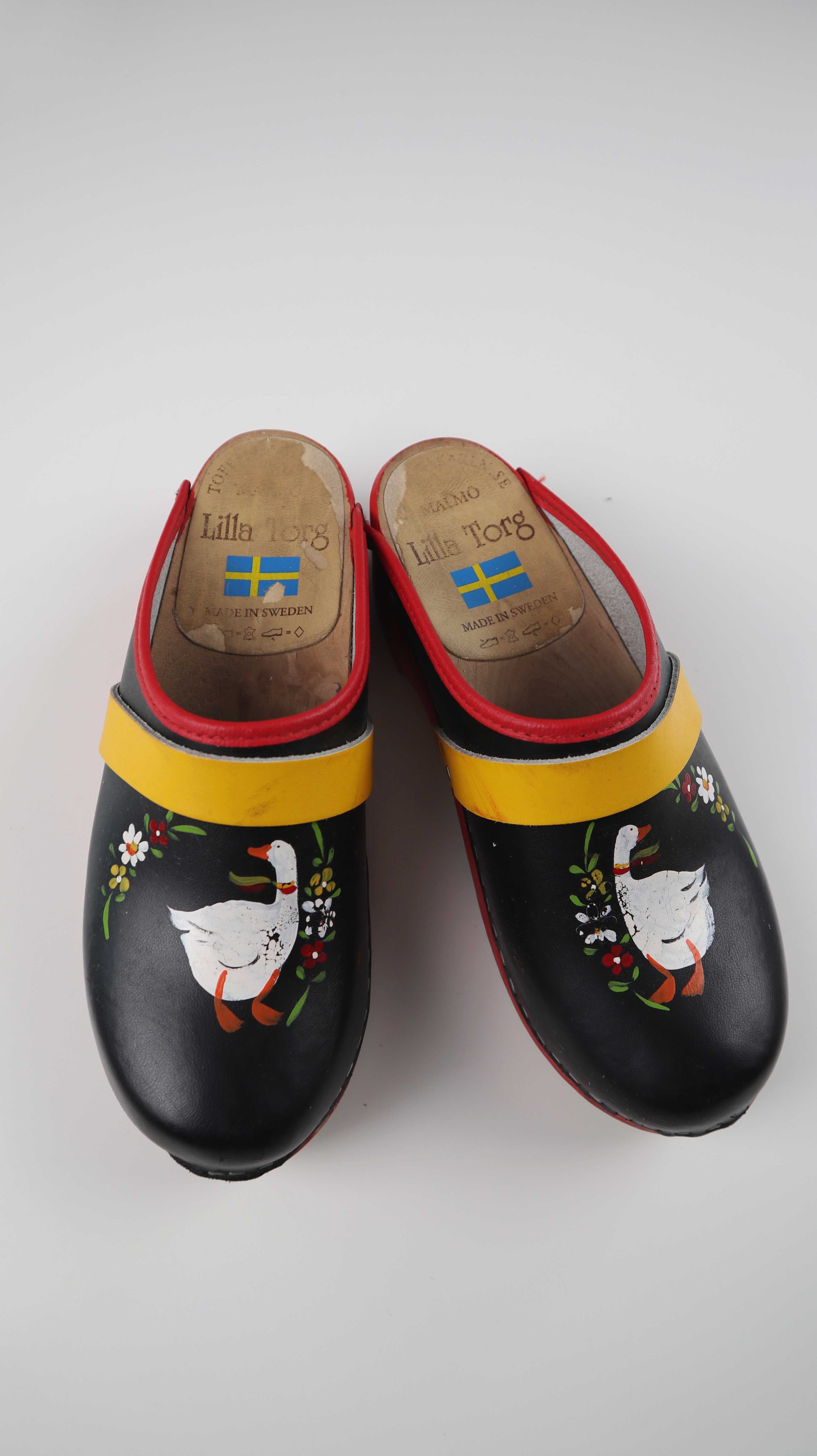 Lilla Torg Clogs Schwedenclogs 39 schwarz Gelb Loafer Holzclogs