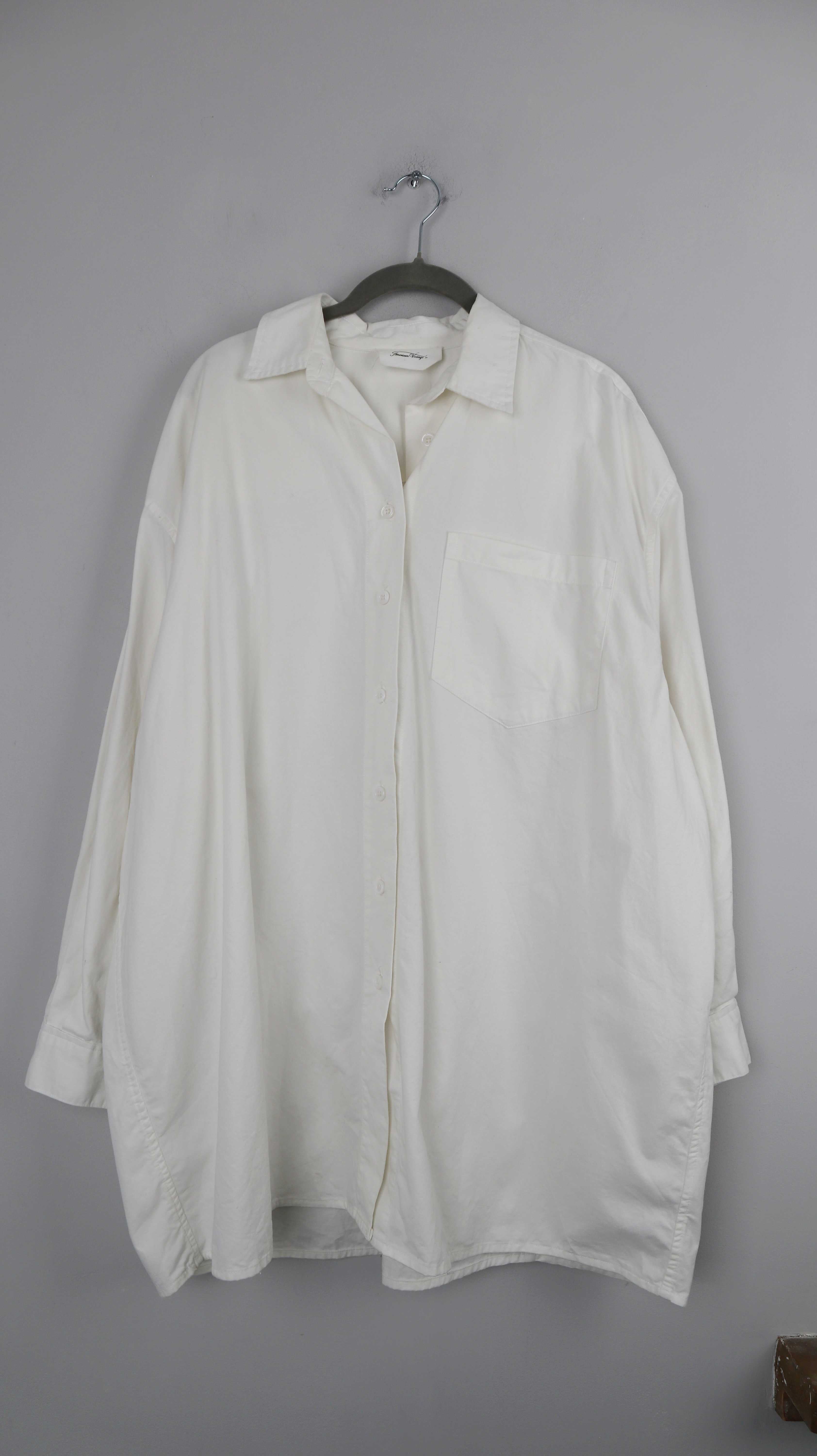 American Vintage Hemd Weiß Weiss einfarbig XS S Oversized Shirt