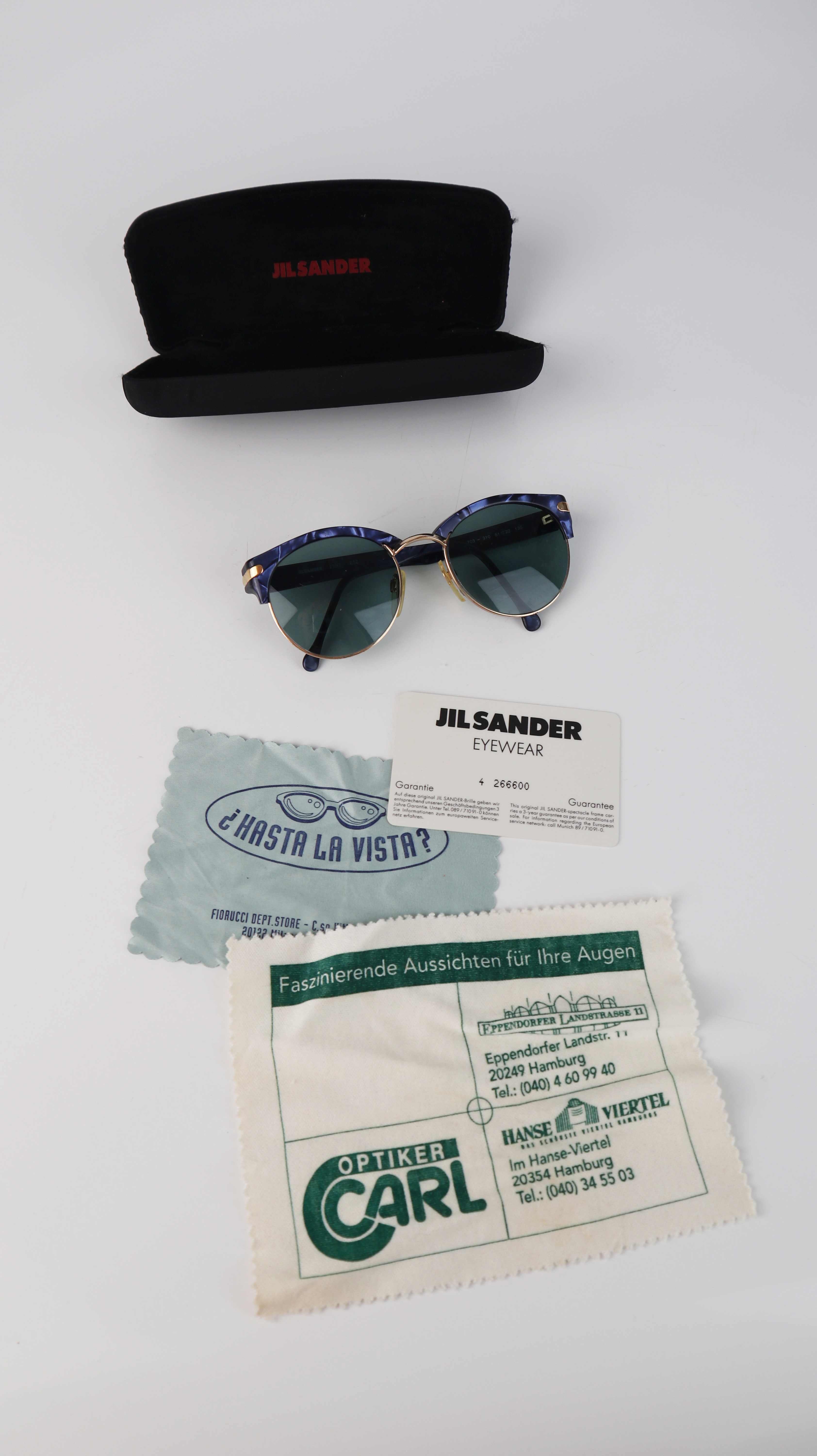Jil Sander true Vintage Sonnenbrille blau FMG Gold Mod. 703-310