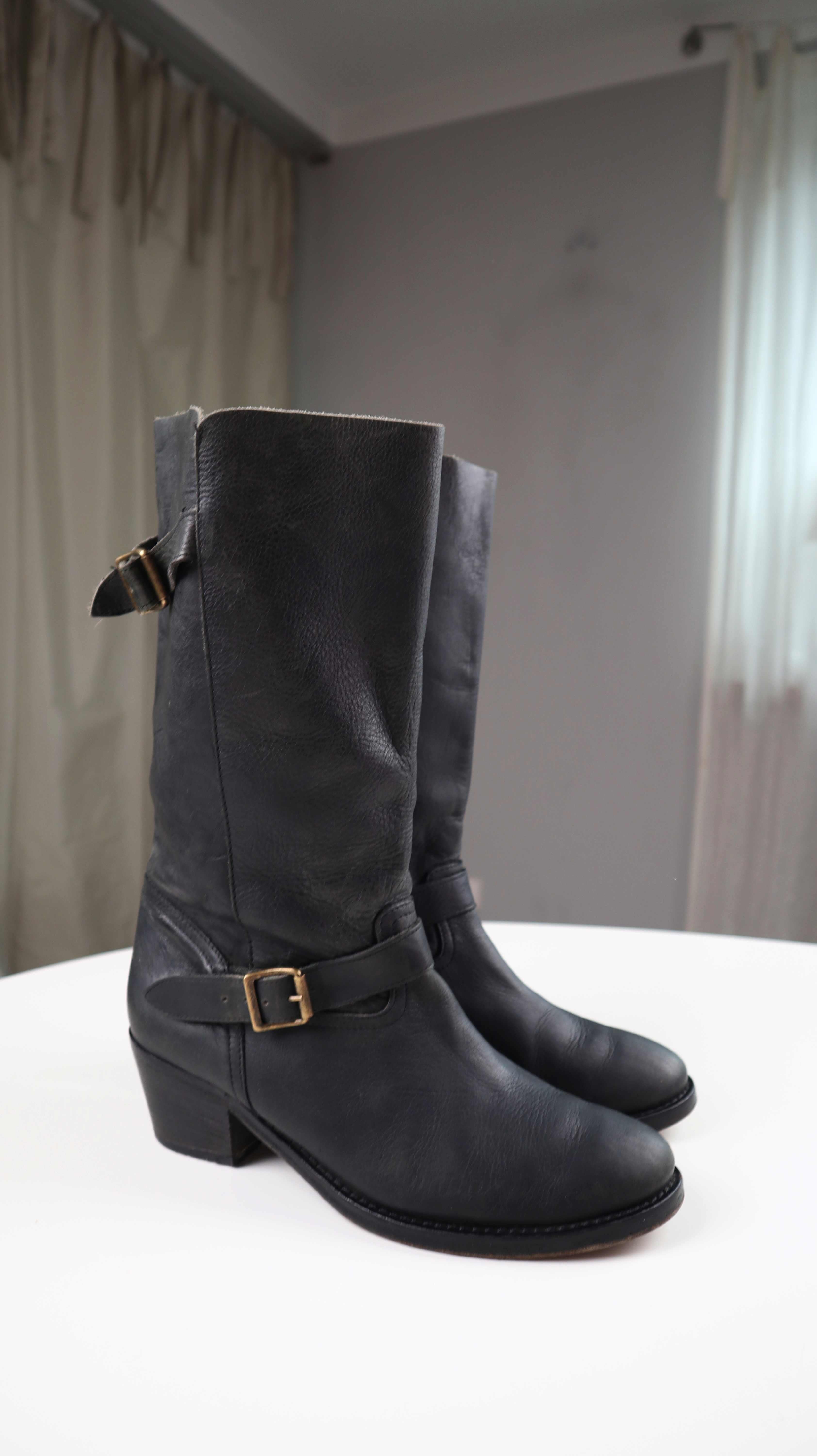 Stiefel Schwarz Bikerboots 41 Biker Stiefeletten Made in Italy