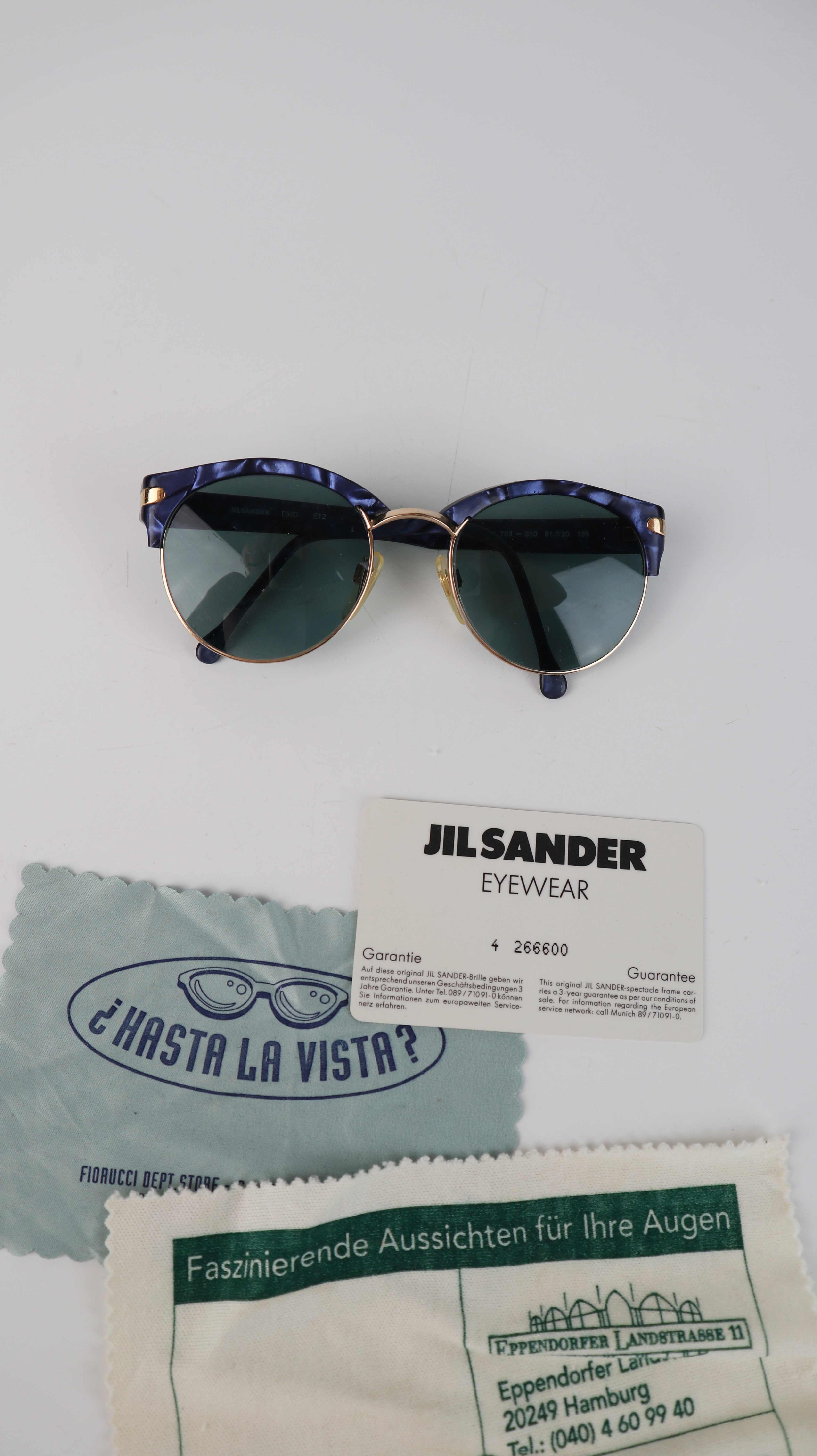 Jil Sander true Vintage Sonnenbrille blau FMG Gold Mod. 703-310