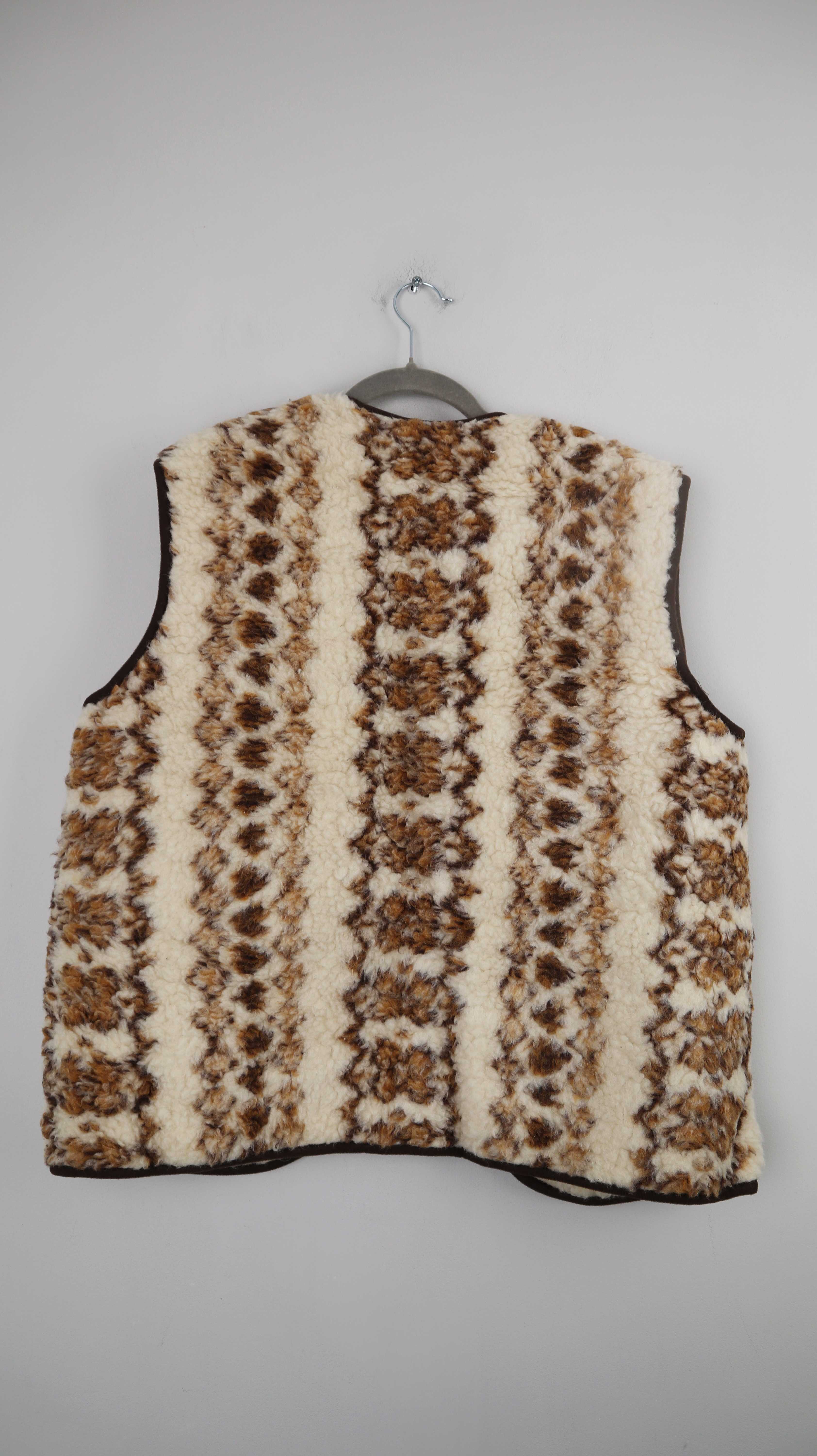 Weste Wolle Schurwolle true Vintage Schafsfellweste Braun Beige Strickweste