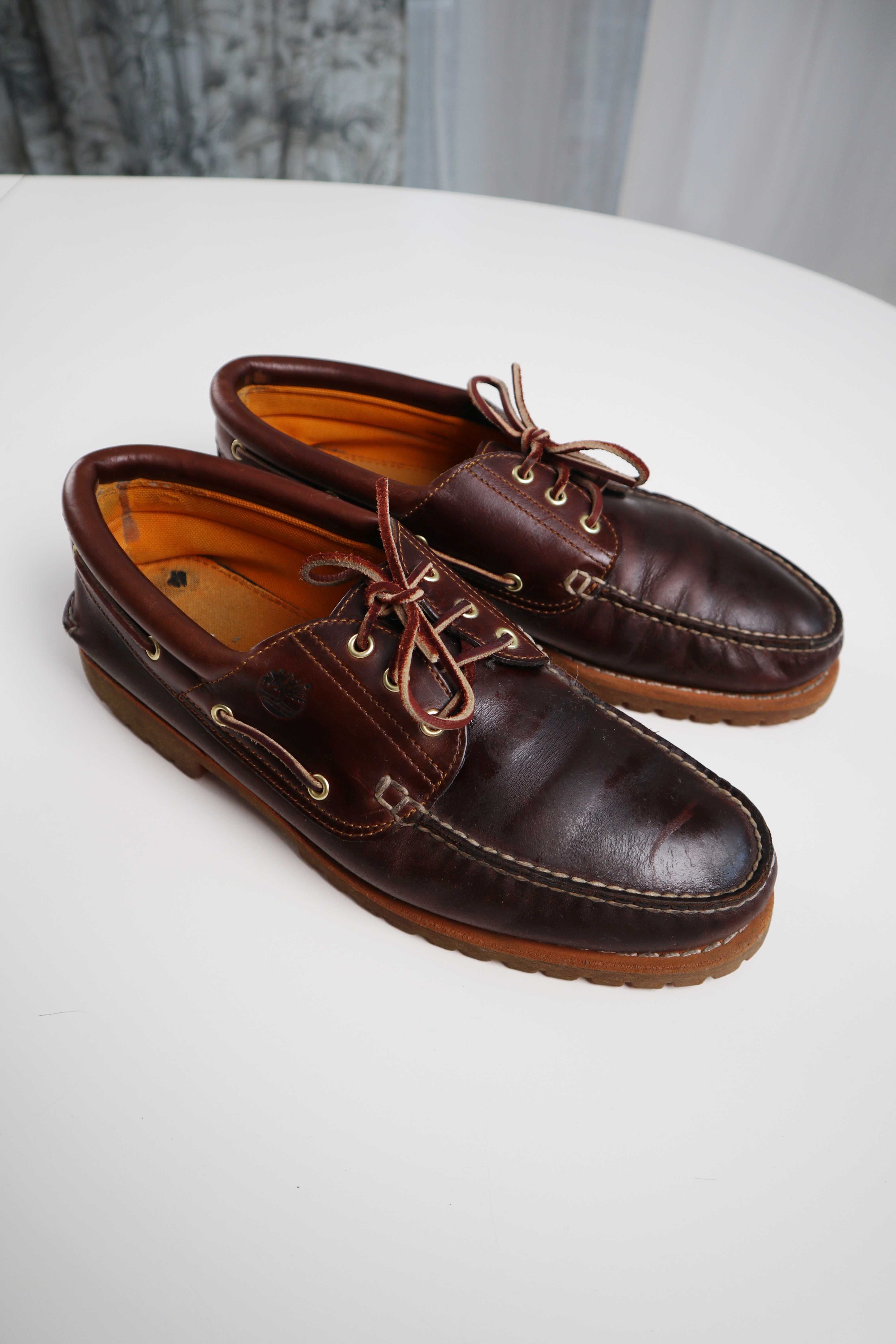 Timberland Mokassins Bootsschuhe Loafer 14 M 48 49 Braun Lederschuhe