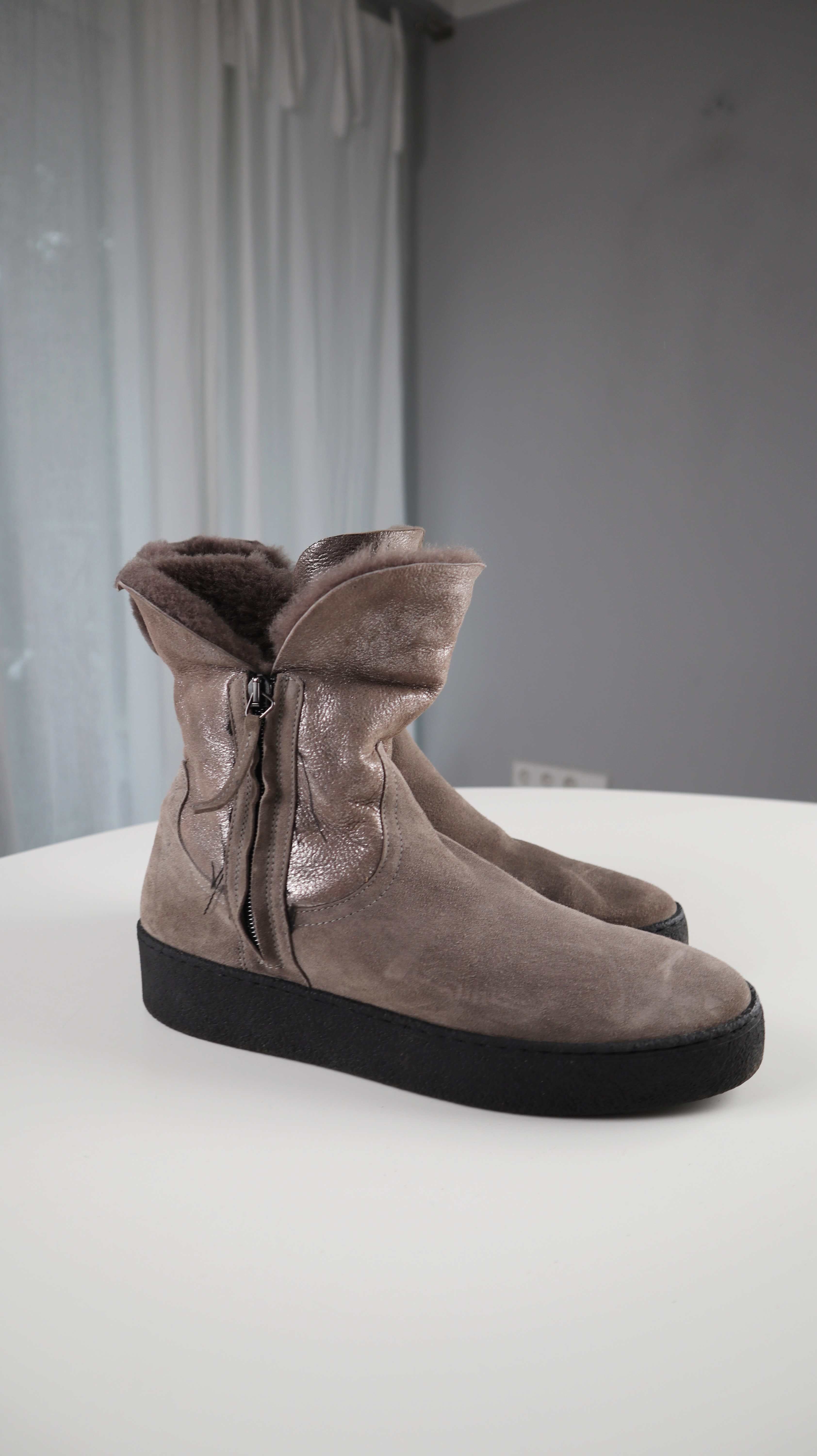 Marc Joseph Stiefeletten Beige braun Lammfell 40 made in italy