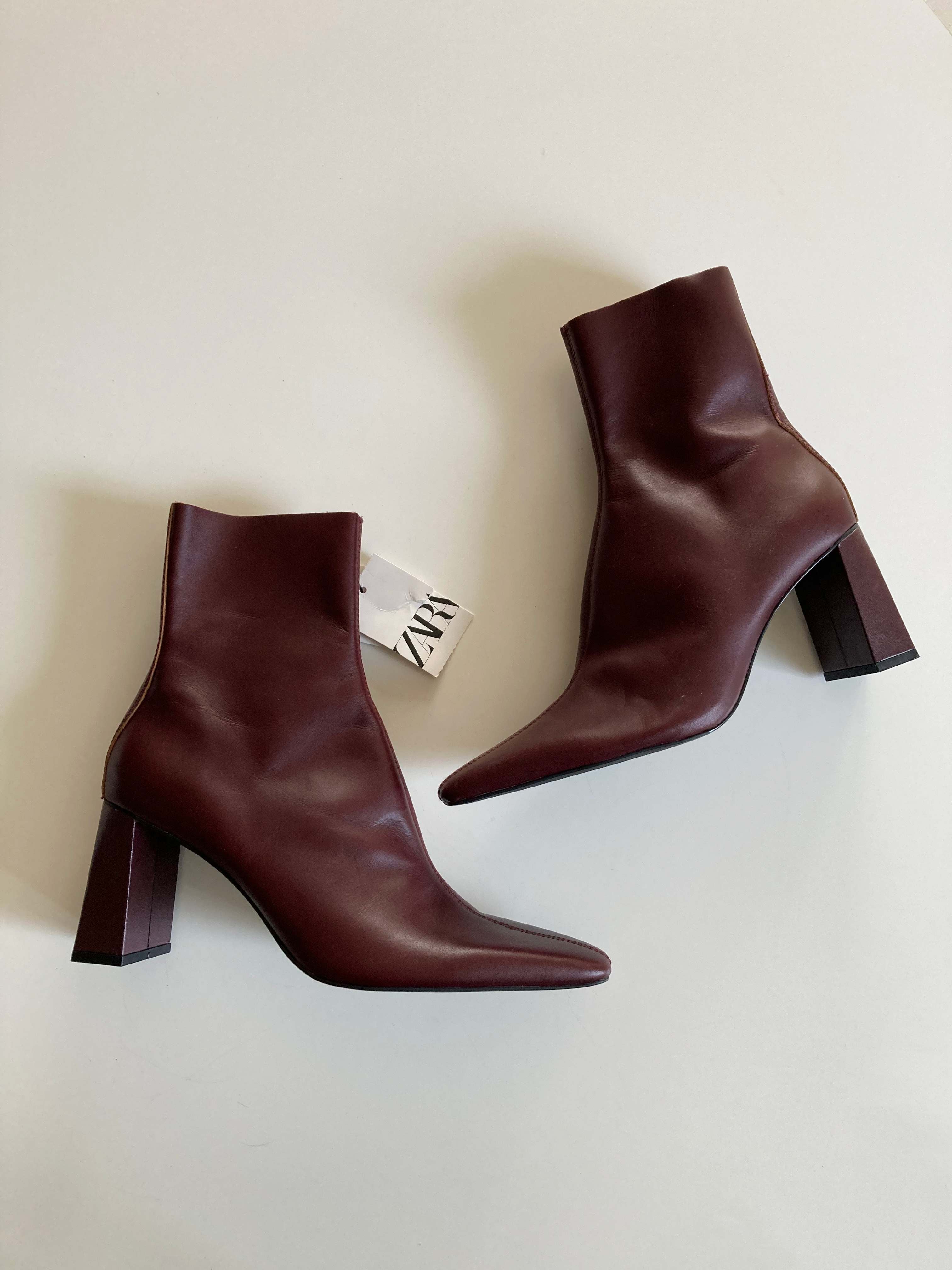 Dunkelrot Lederstiefel Mit Absatz Stiefel Bordeaux Mit Absatz